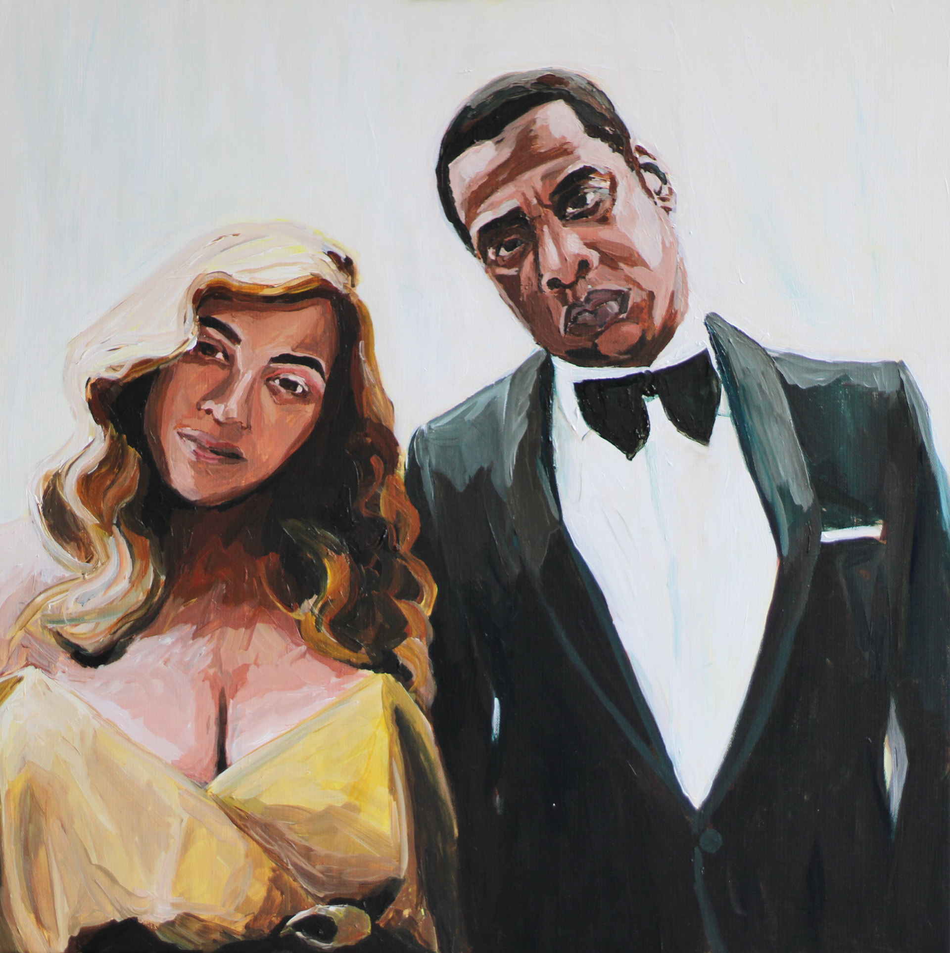 Jay Z and Beyonce, acrylic on canvas,  24" x 24"