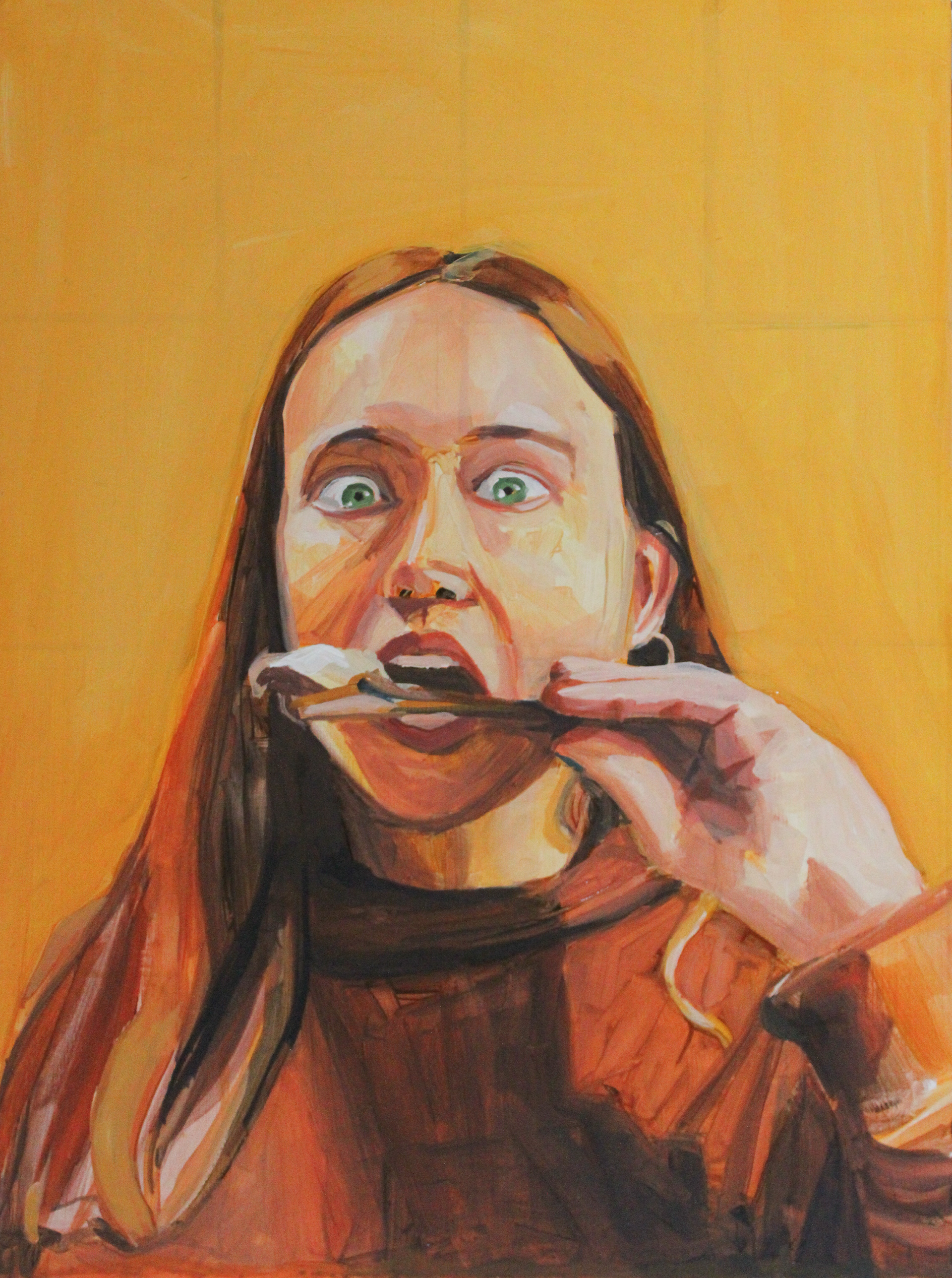 Thanksgiving 1, oil on wood, 12" x 16"