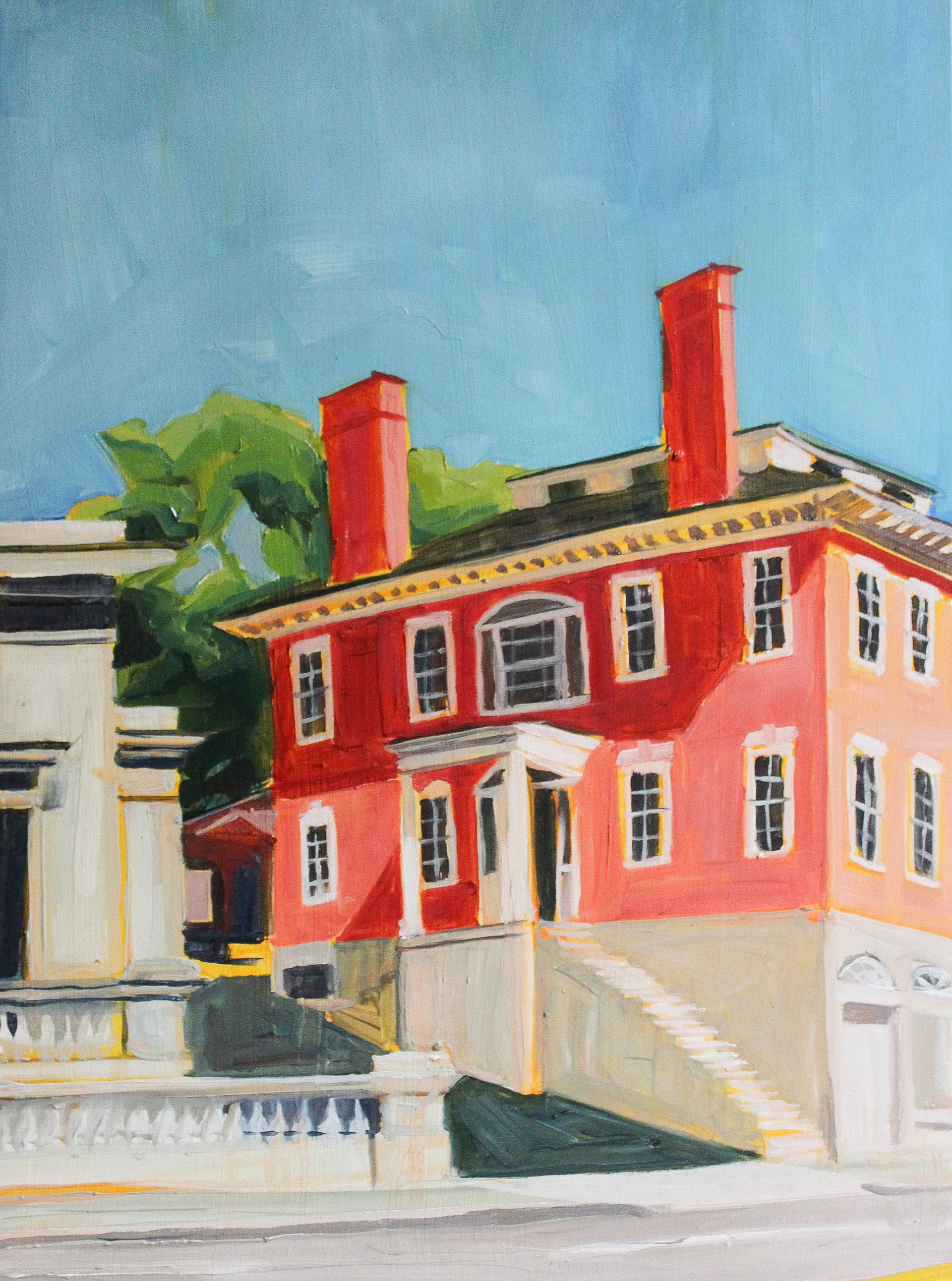 South Main Street 2, oil on wood panel, 12" x 16"