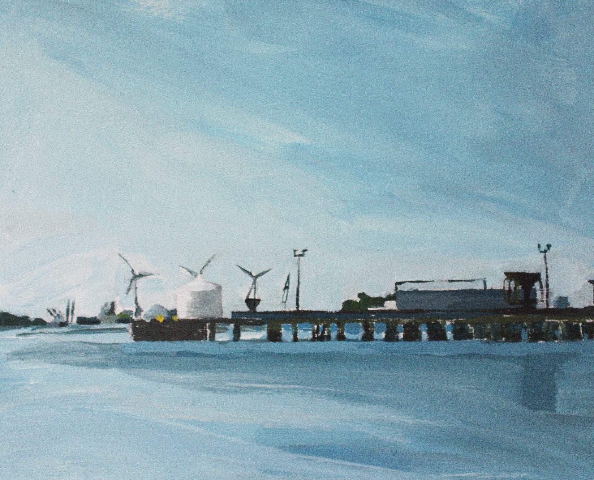 Port of Providence, acrylic on wood panel, 8" x 10"