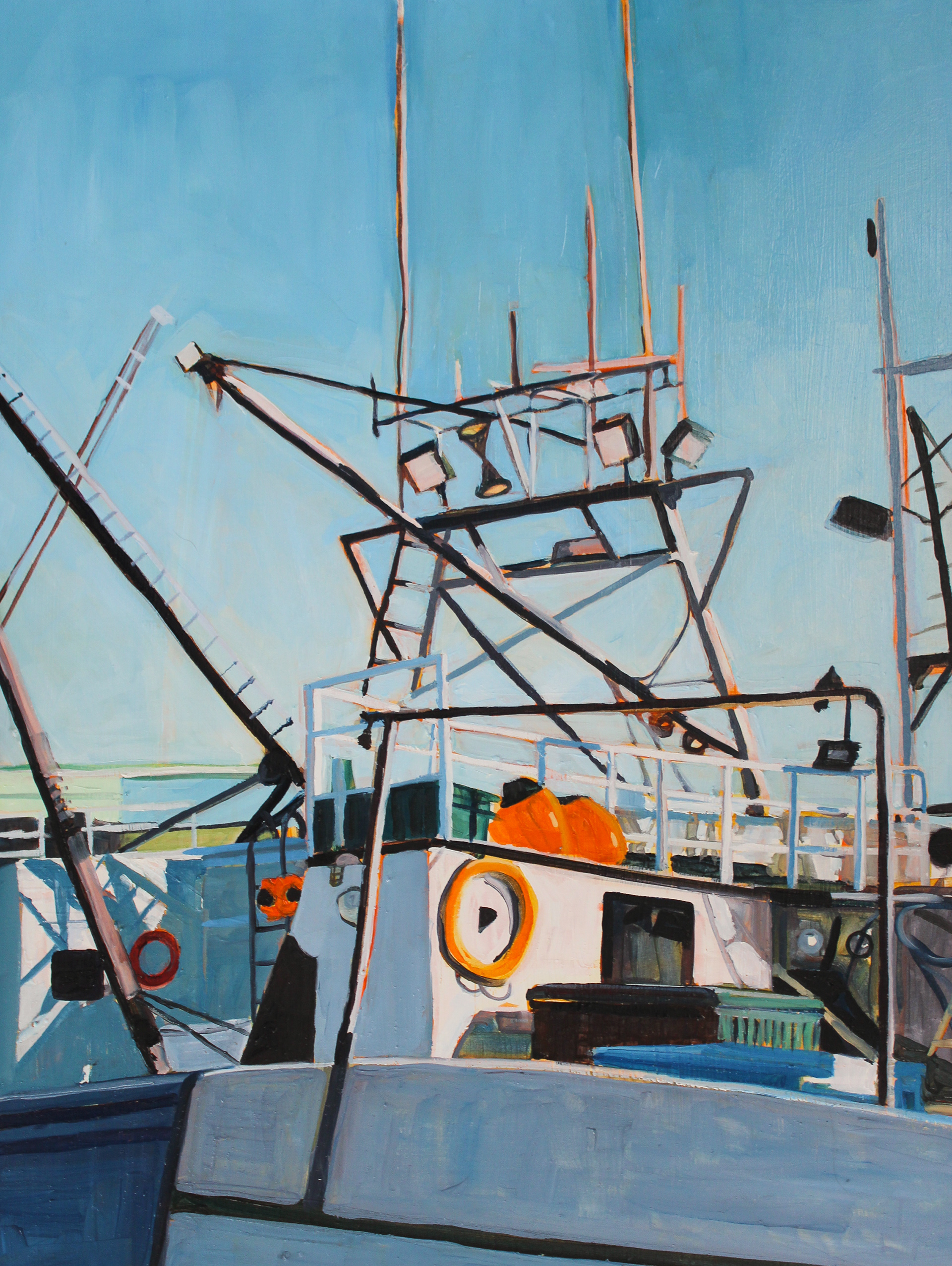 New Bedford Boats, oil on wood panel, 16" x 20"