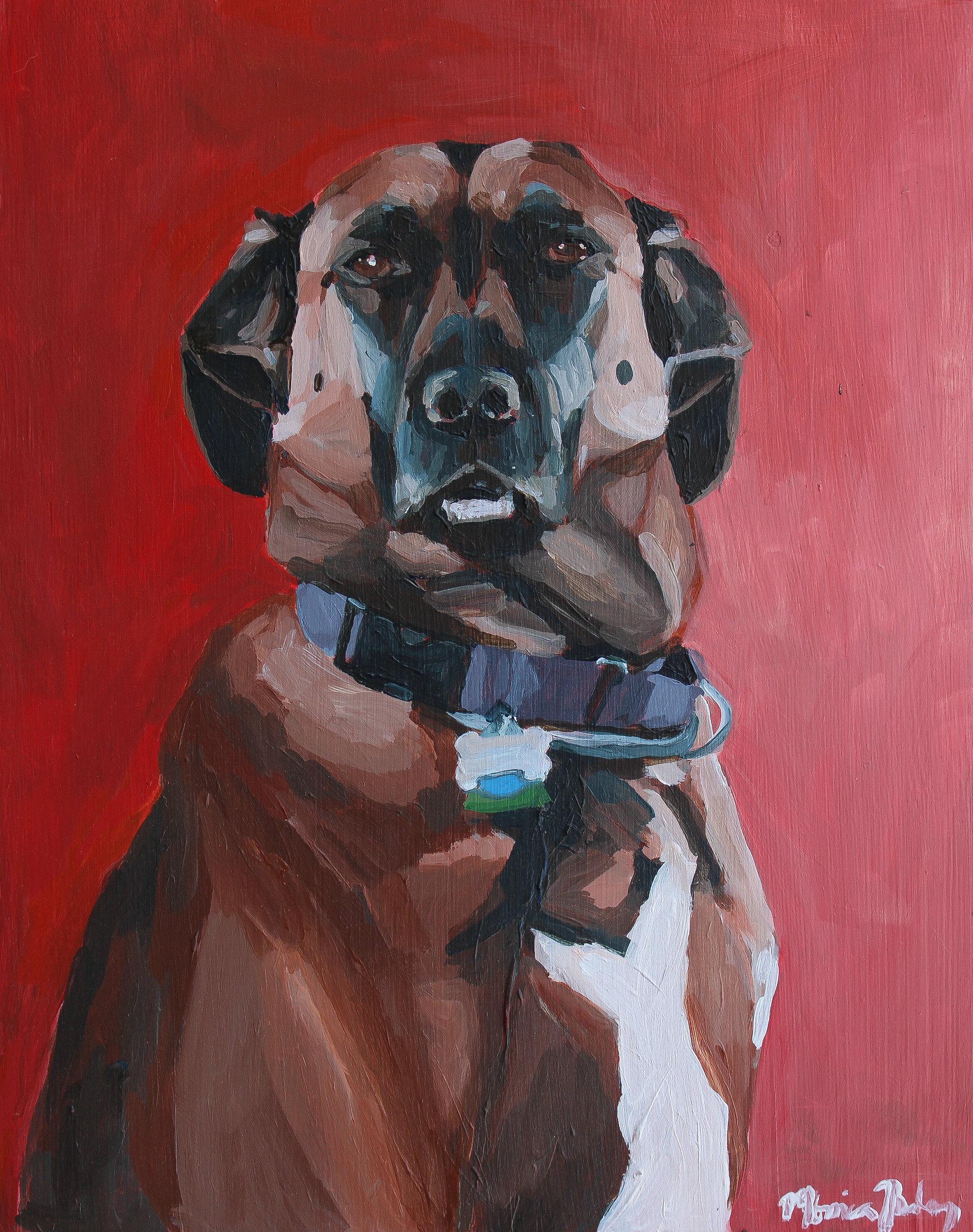 Venus, acrylic on wood,  15" x 12.5"