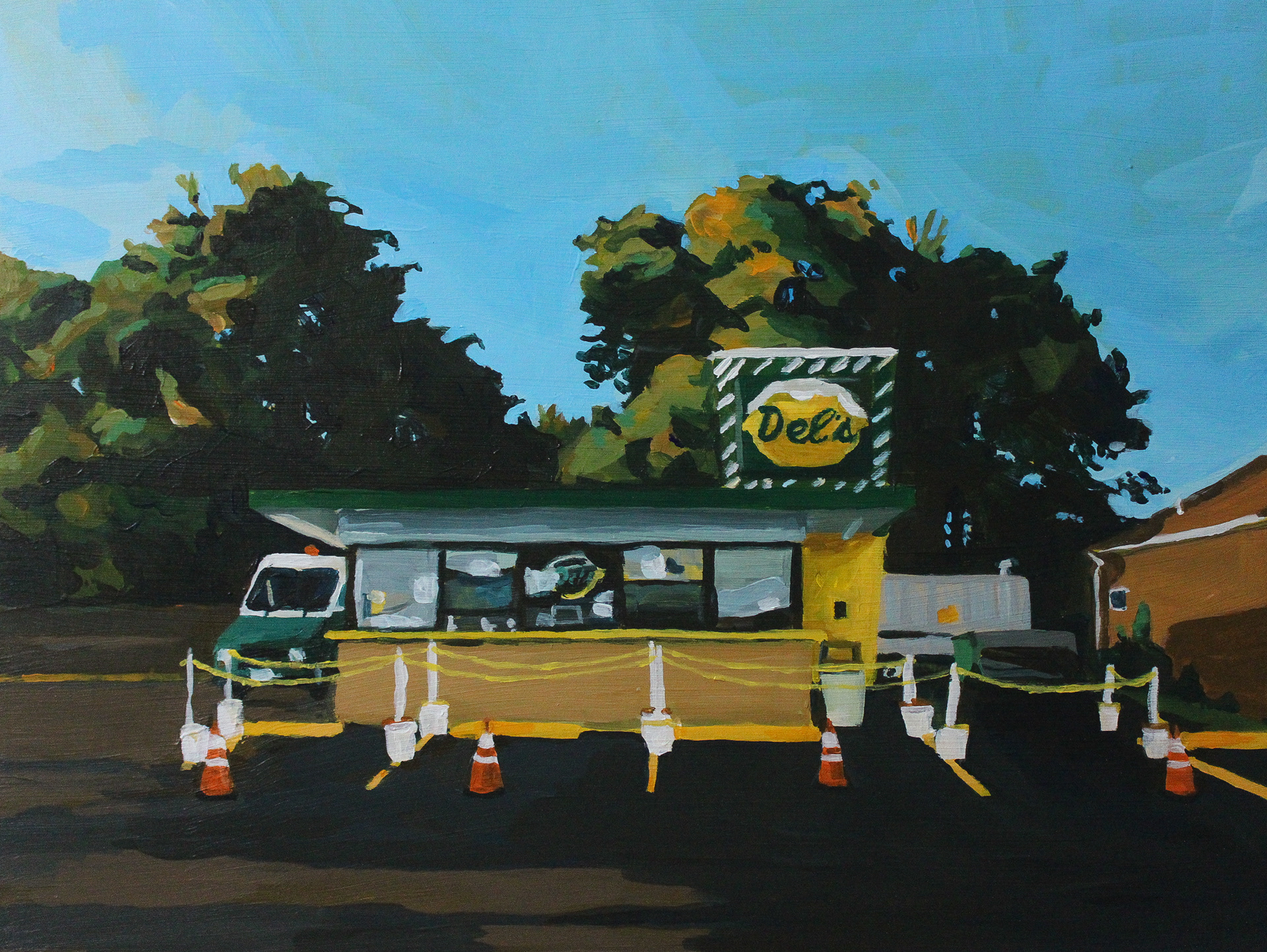 EP Del's, acrylic on wood panel, 12" x 16"