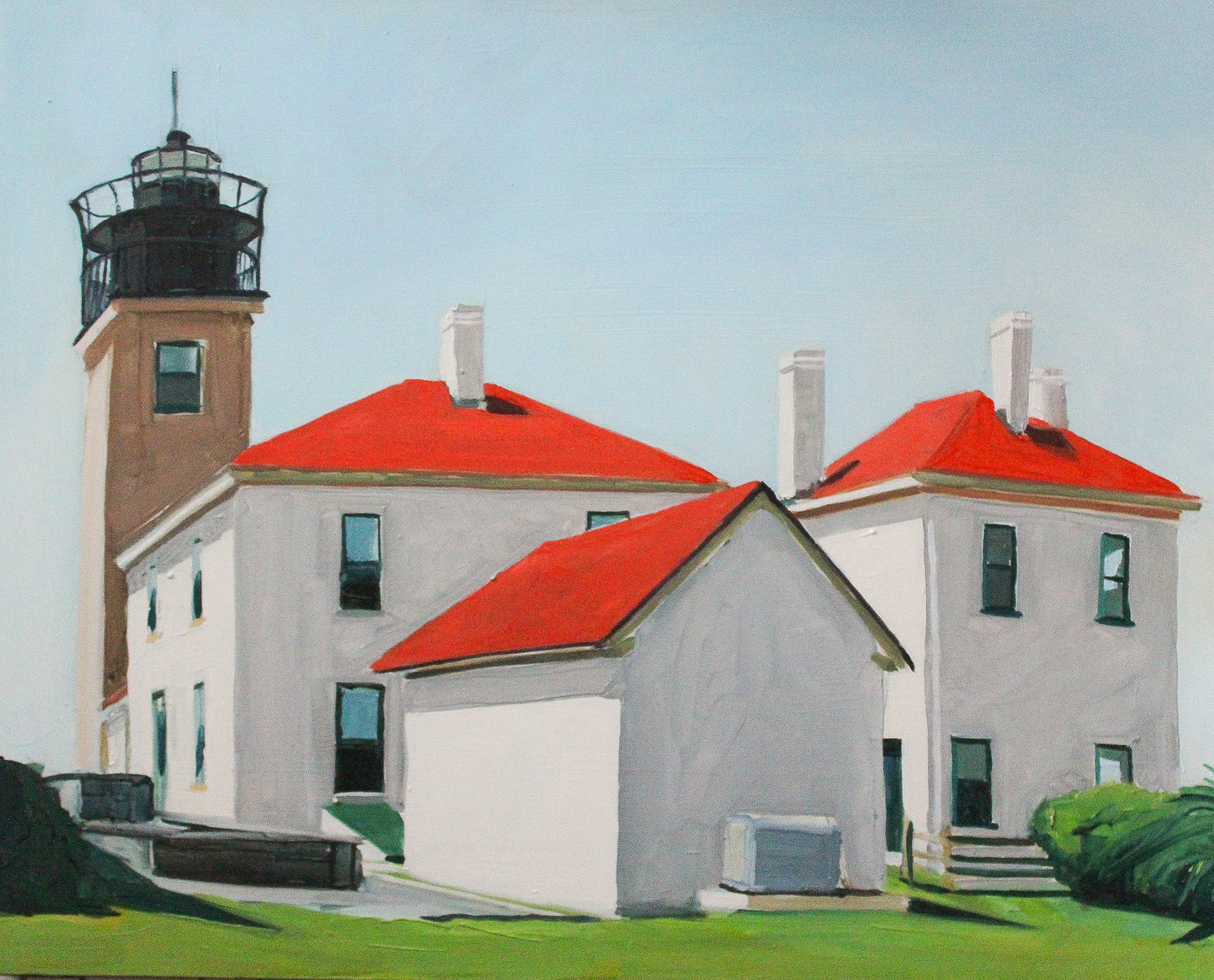 Beavertail Lighthouse, oil on wood panel, 16" x 20"
