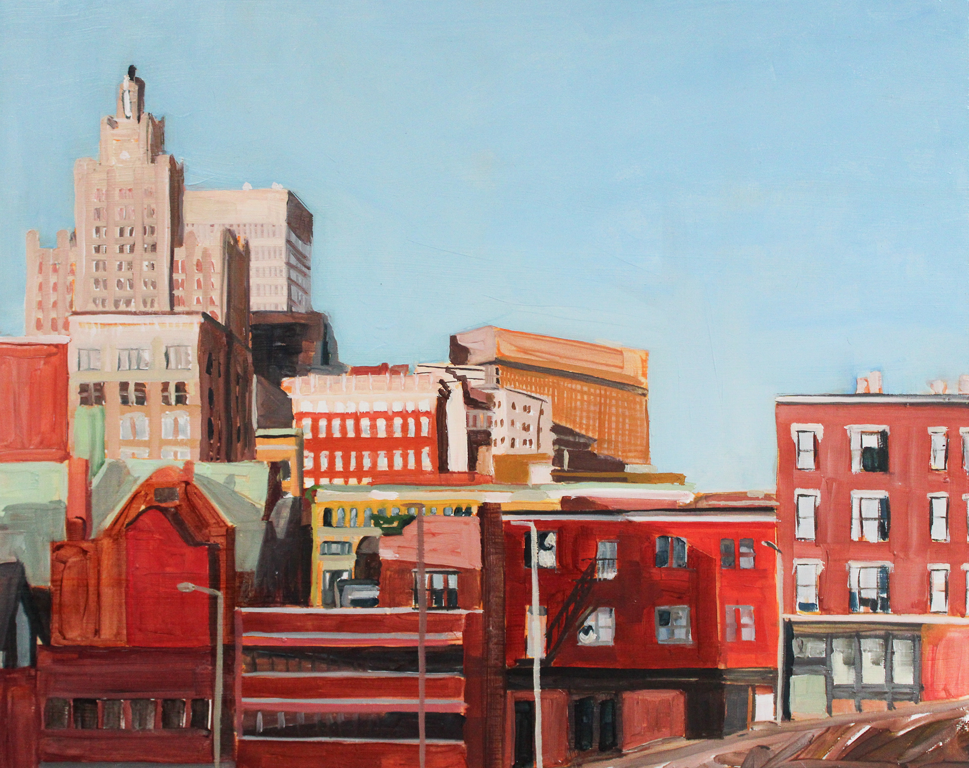 Weybosset Street, oil on wood panel, 16" x 20"