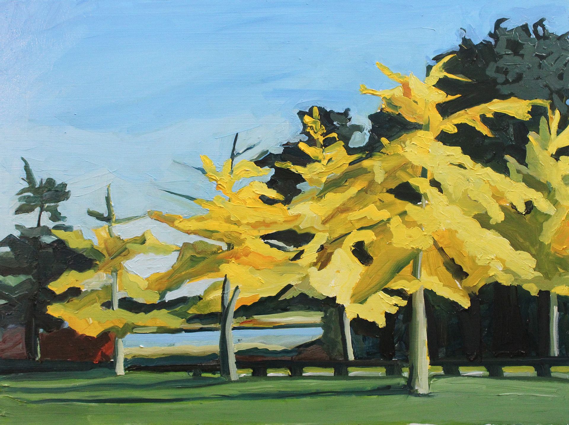 Colt State Park 4, oil on wood panel, 12" x 16"