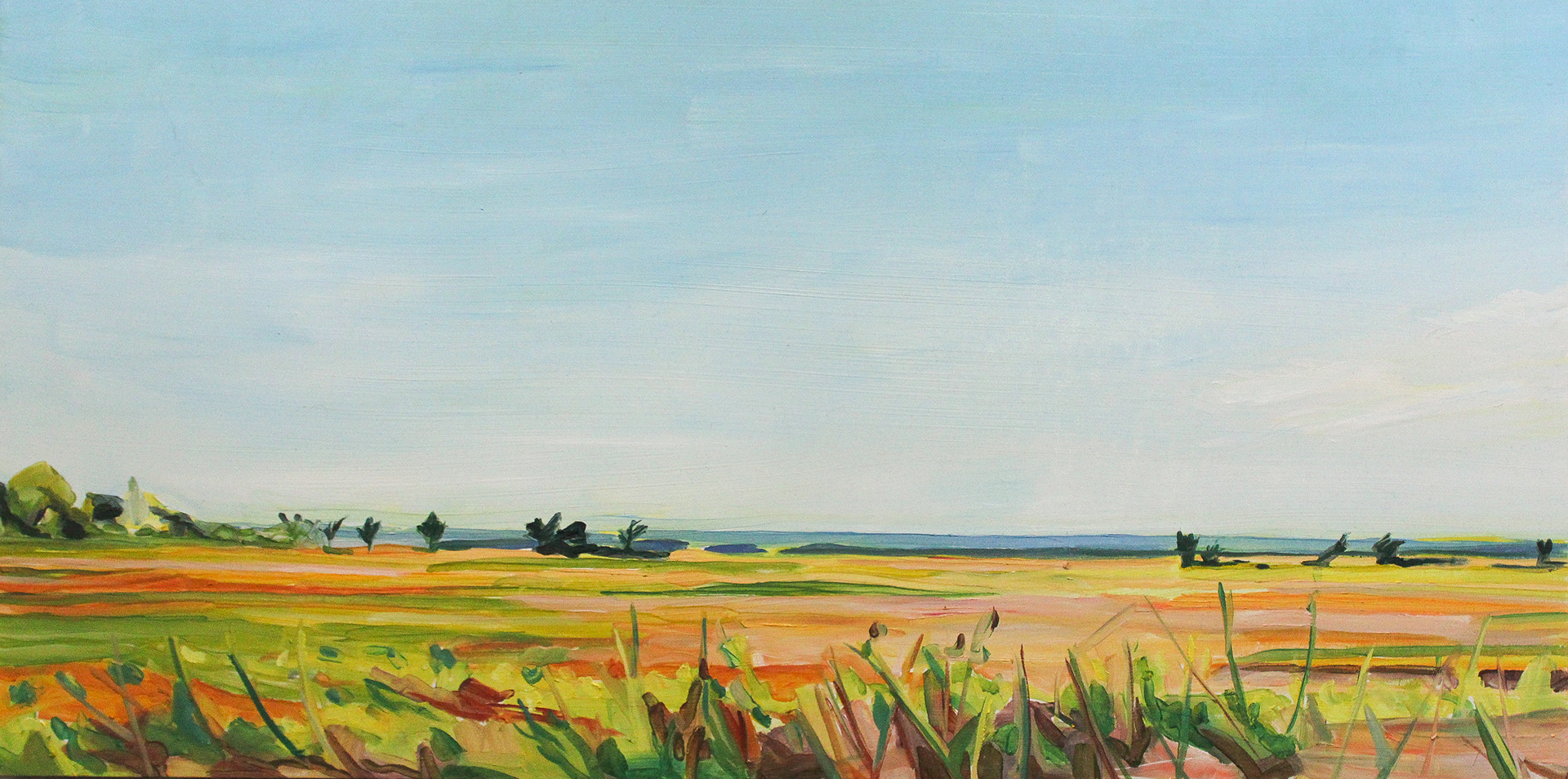 Prudence Marsh, oil on wood panel, 12" x 24"