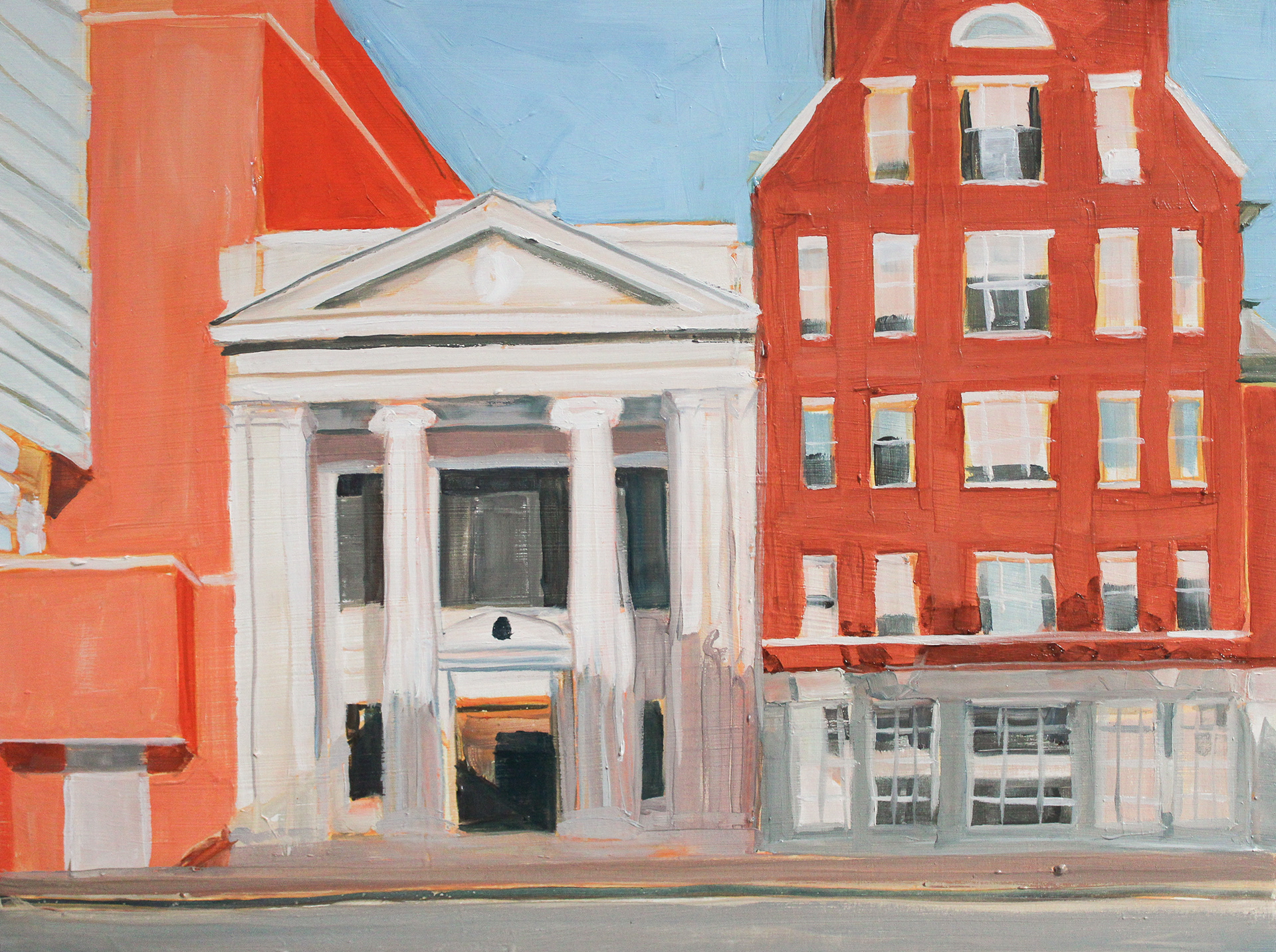 South Main Street 3, oil on wood panel, 12" x 16"