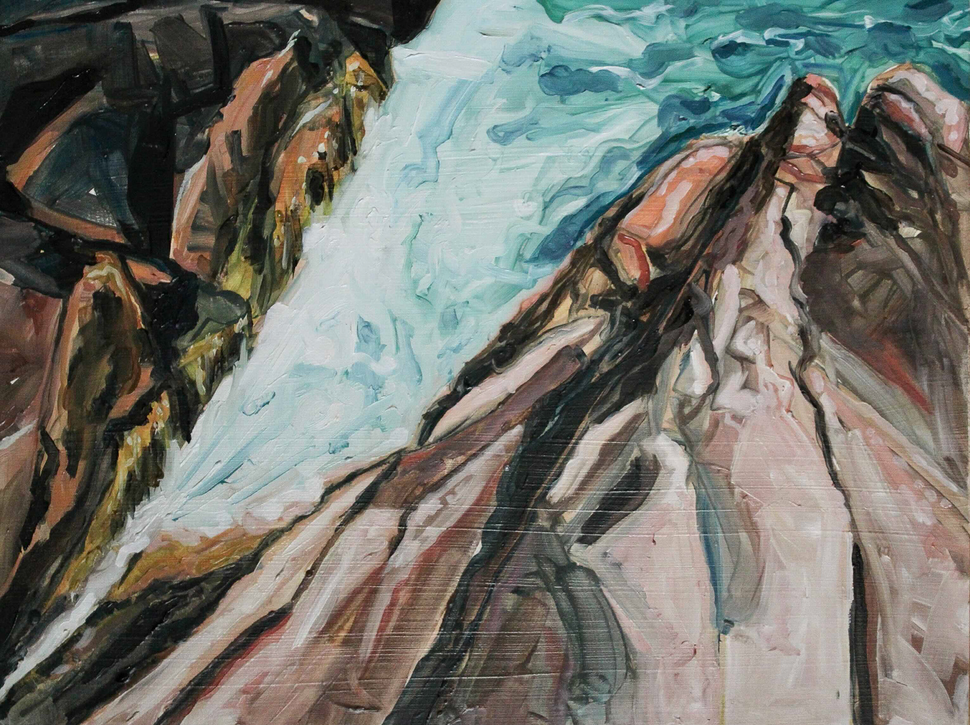 Bass Rocks Road, oil on wood panel, 12" x 16"