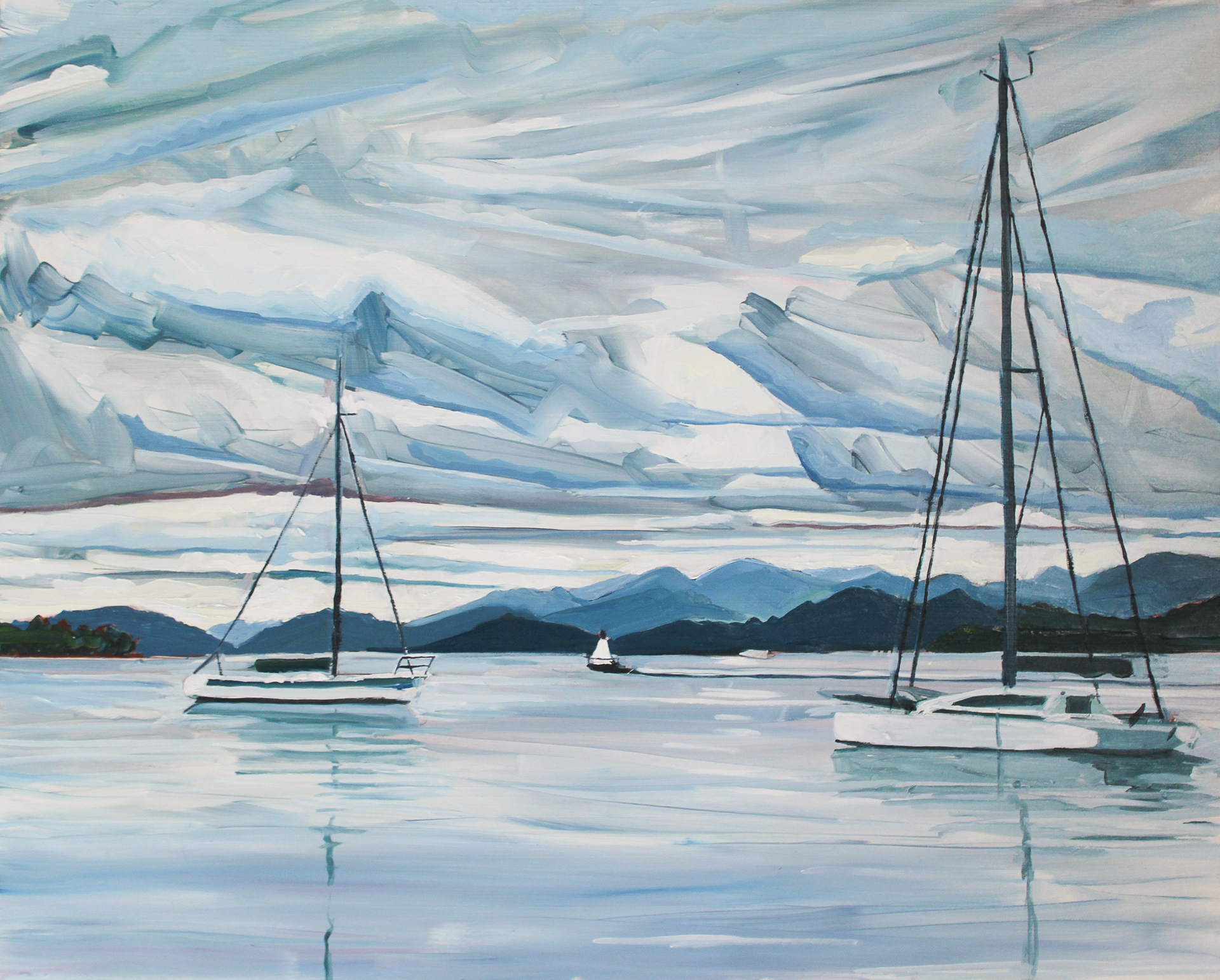 Lake Champlain, oil on wood panel, 16" x 20"