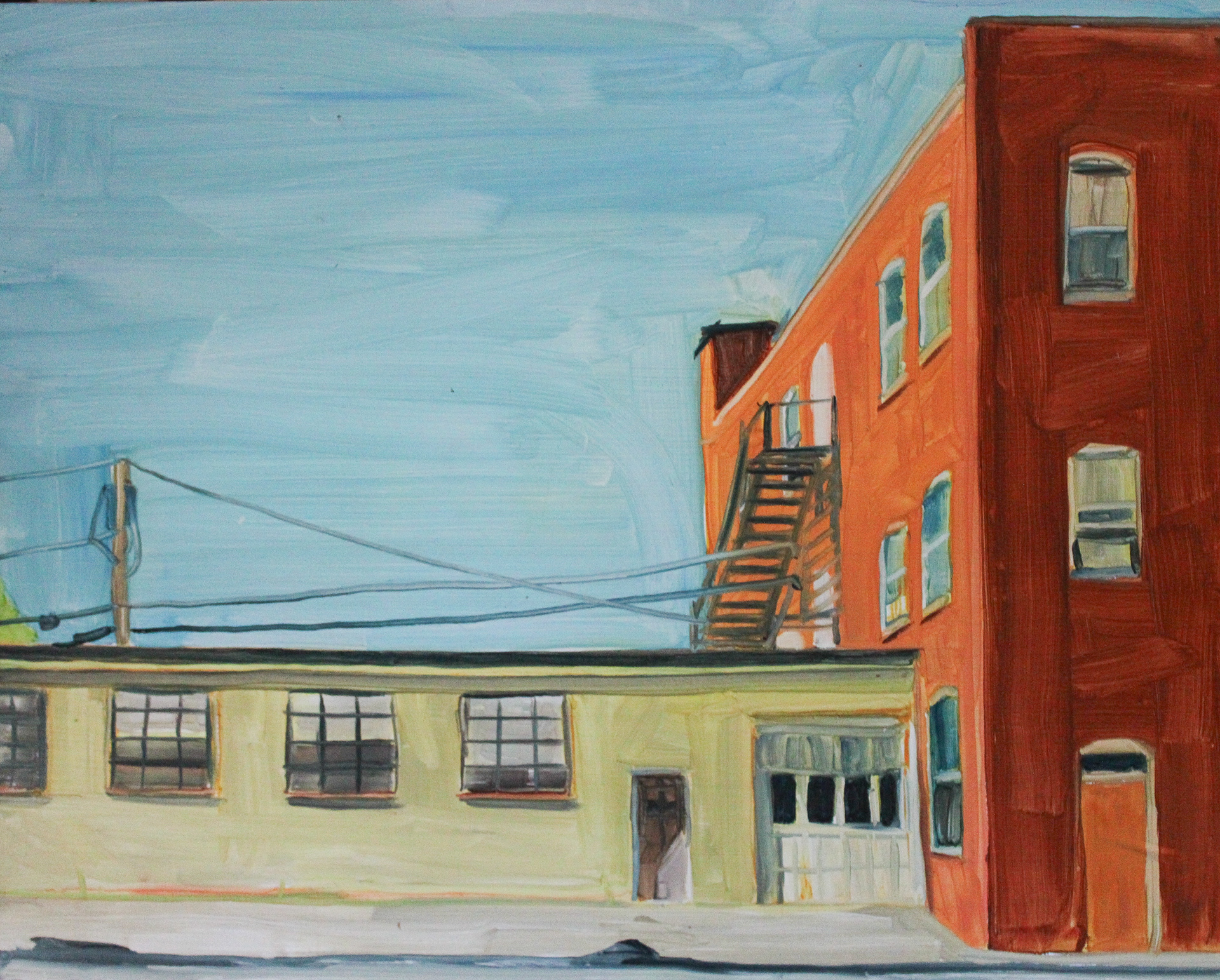 Church Street, North Attleboro, oil on wood panel, 16" x 20"