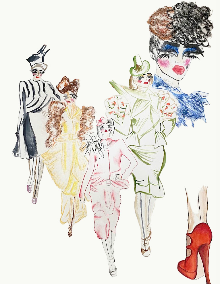 colored pencils. credit : john galliano ready to wear 2003
