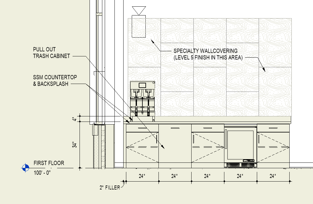 Public Coffee Bar Elevation - Design Development
