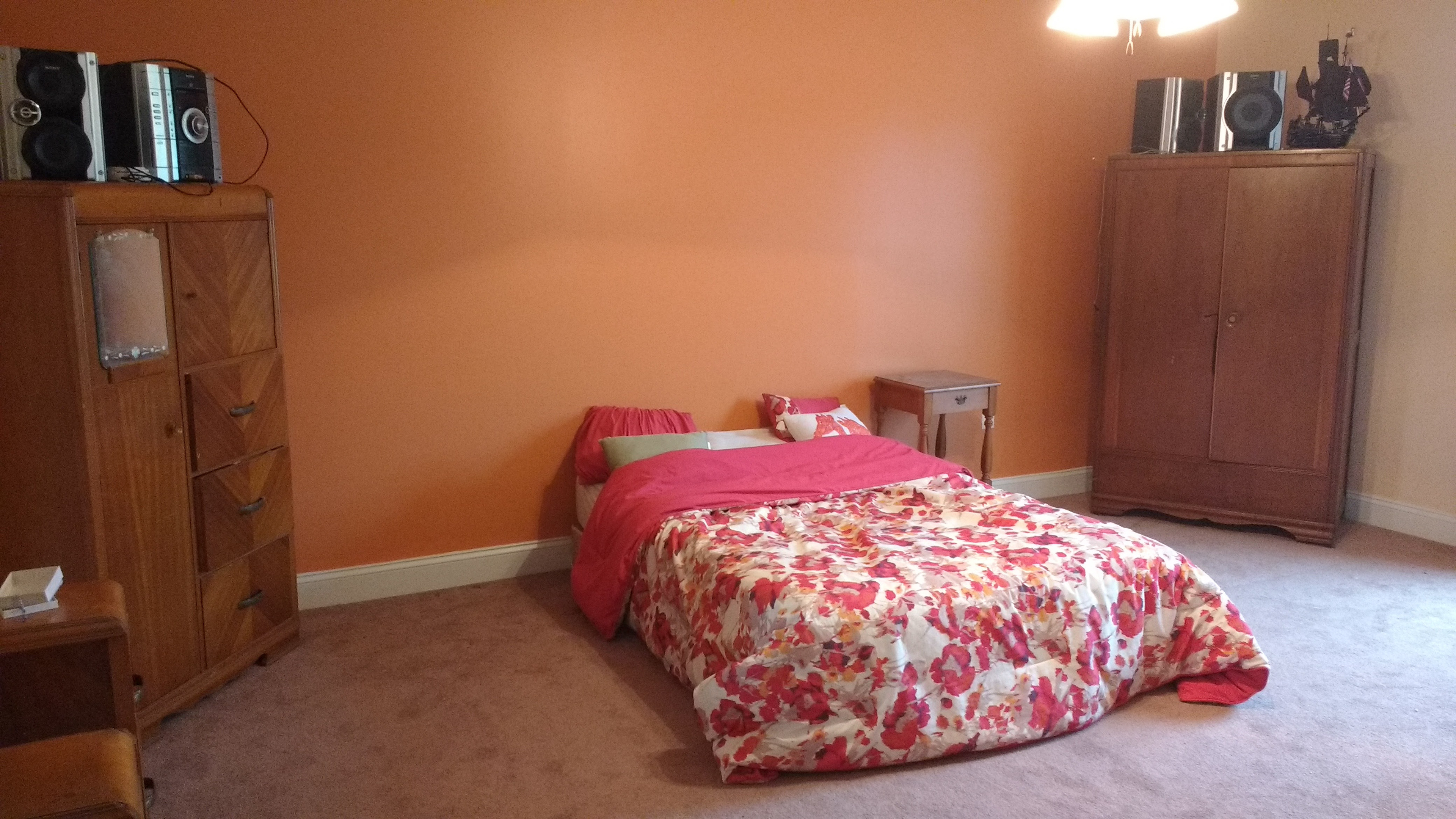 Dark Orange Accent Wall