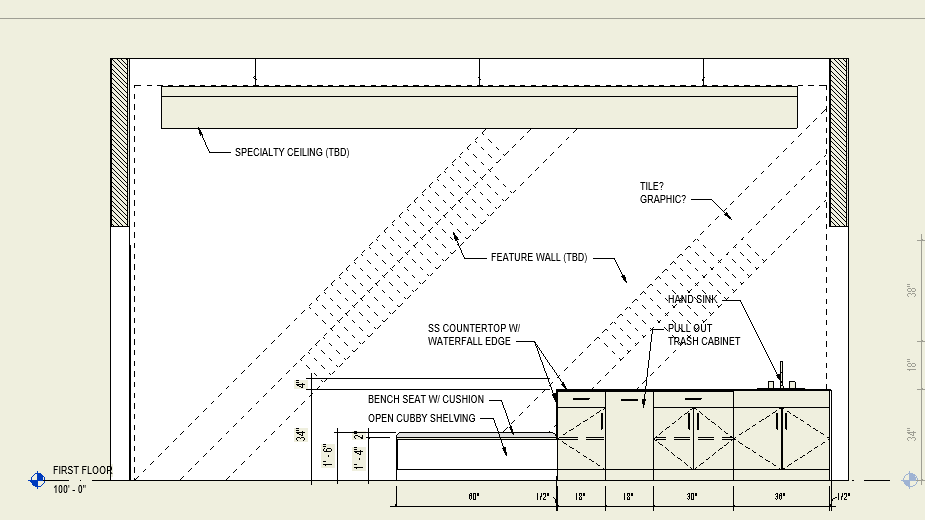 Employee Coffee Bar Elevation - Design Development