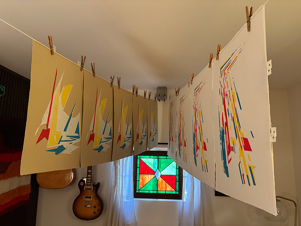 Hang Drying Prints - In Progress