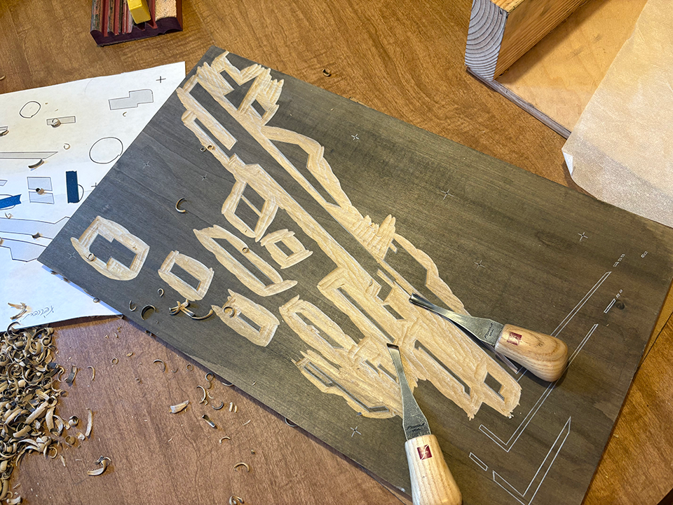 Woodcut Carving Process