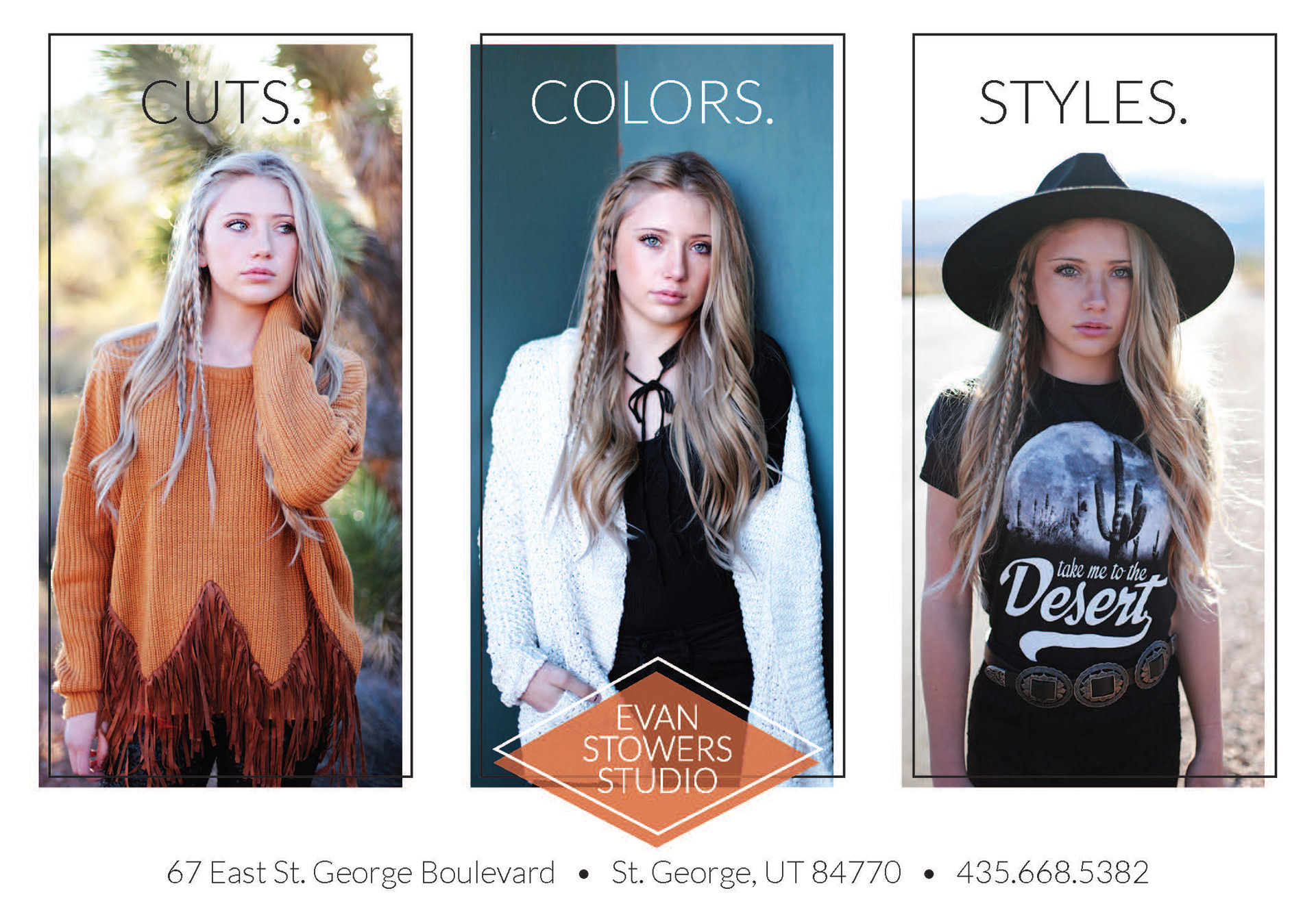 Evan Stower Salon Southern Utah Bride Magazine ad