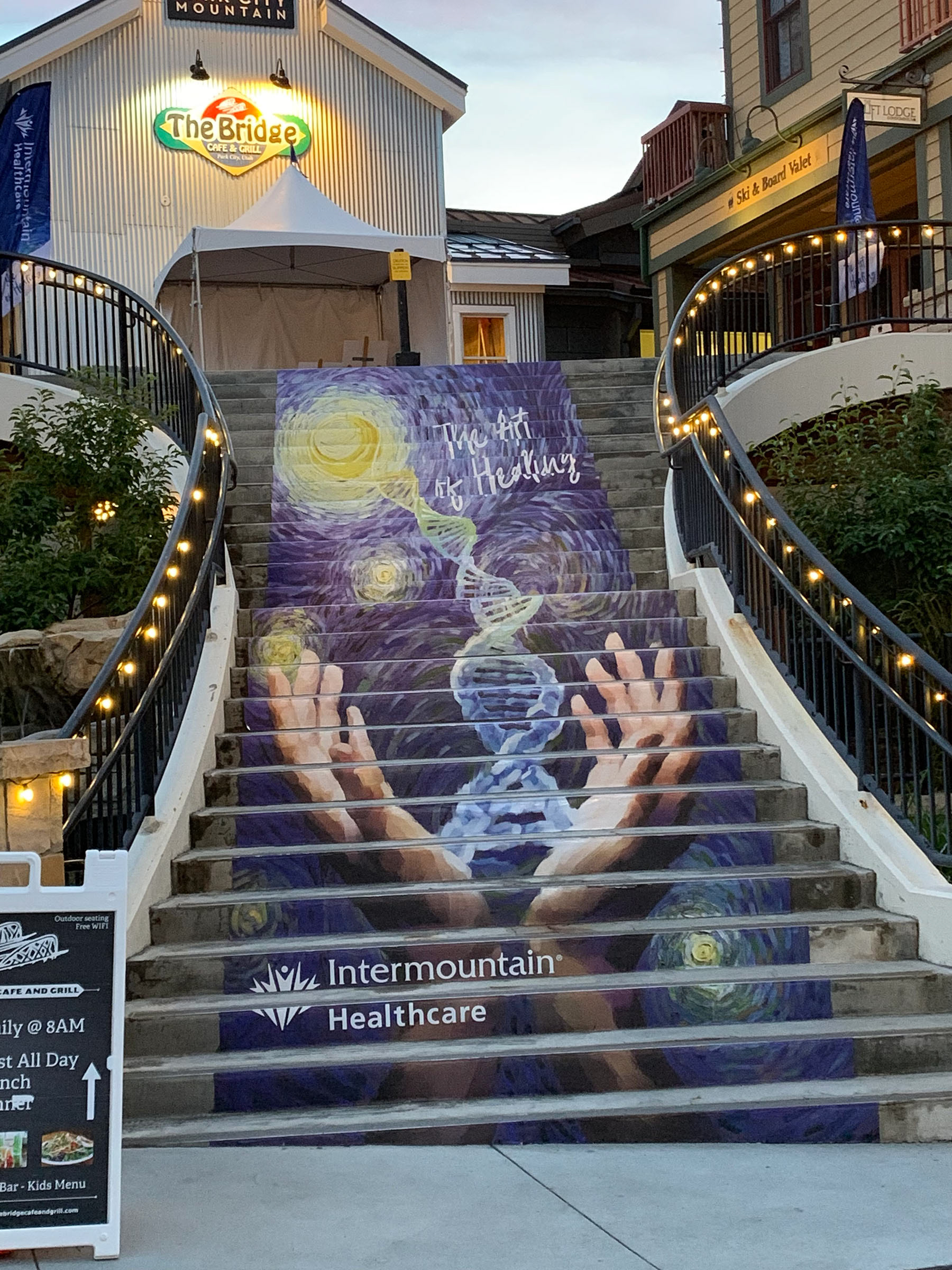Art of Healing main street stairs installation