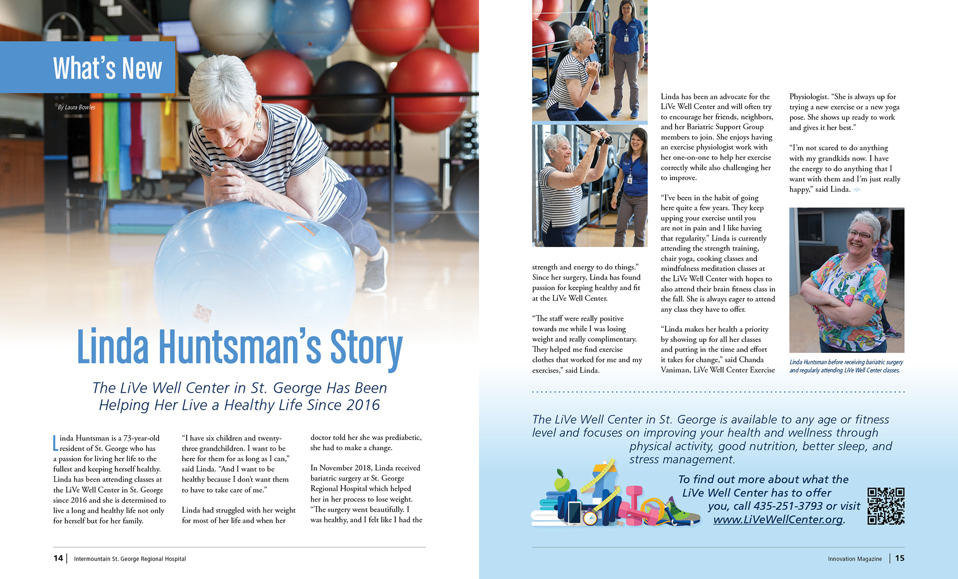 Linda Huntsman’s Story spread
