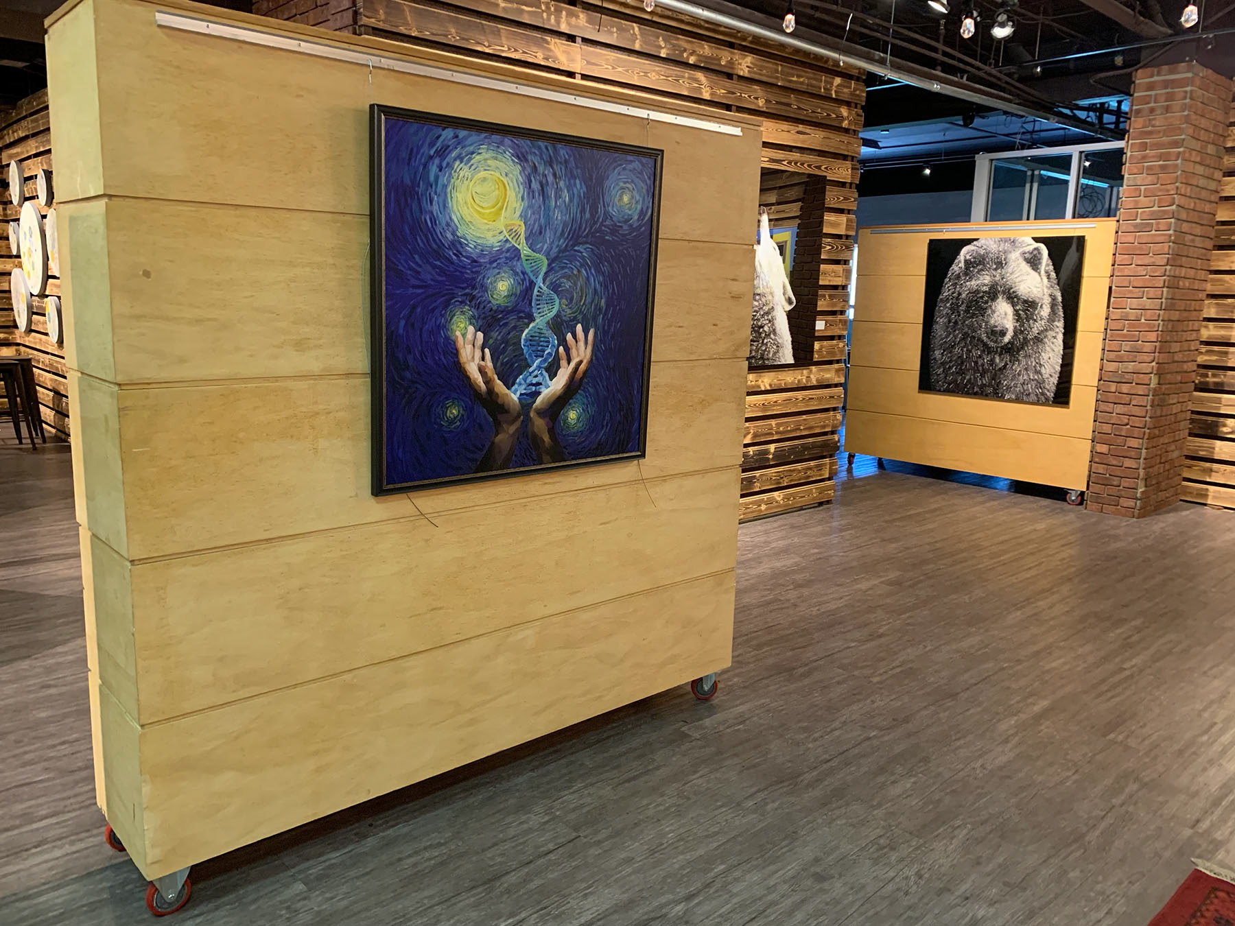 Art of Healing painting hung in the Rockwell Gallery