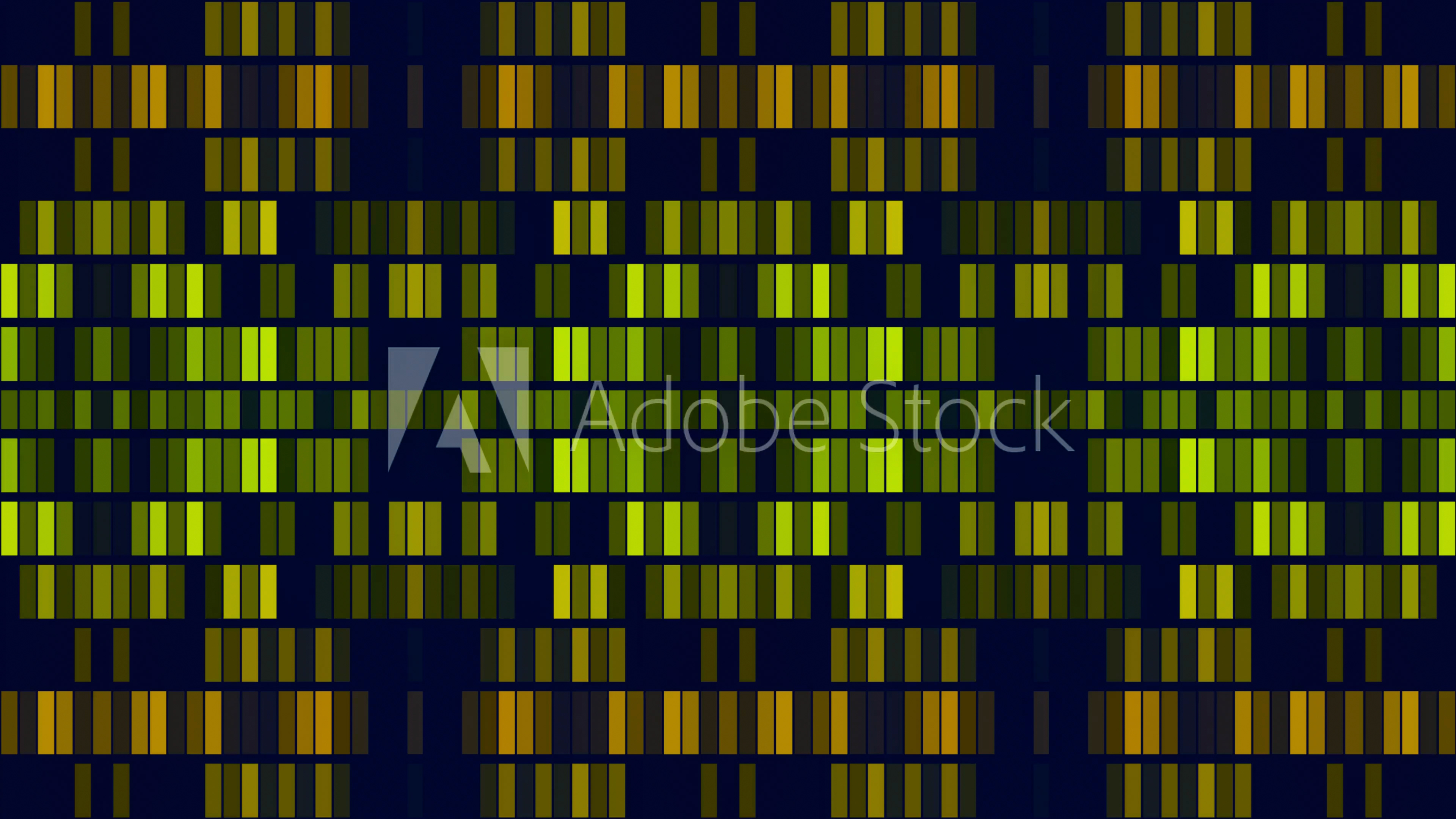 Abstract mosaic backdrop with yellow-green rectangles.