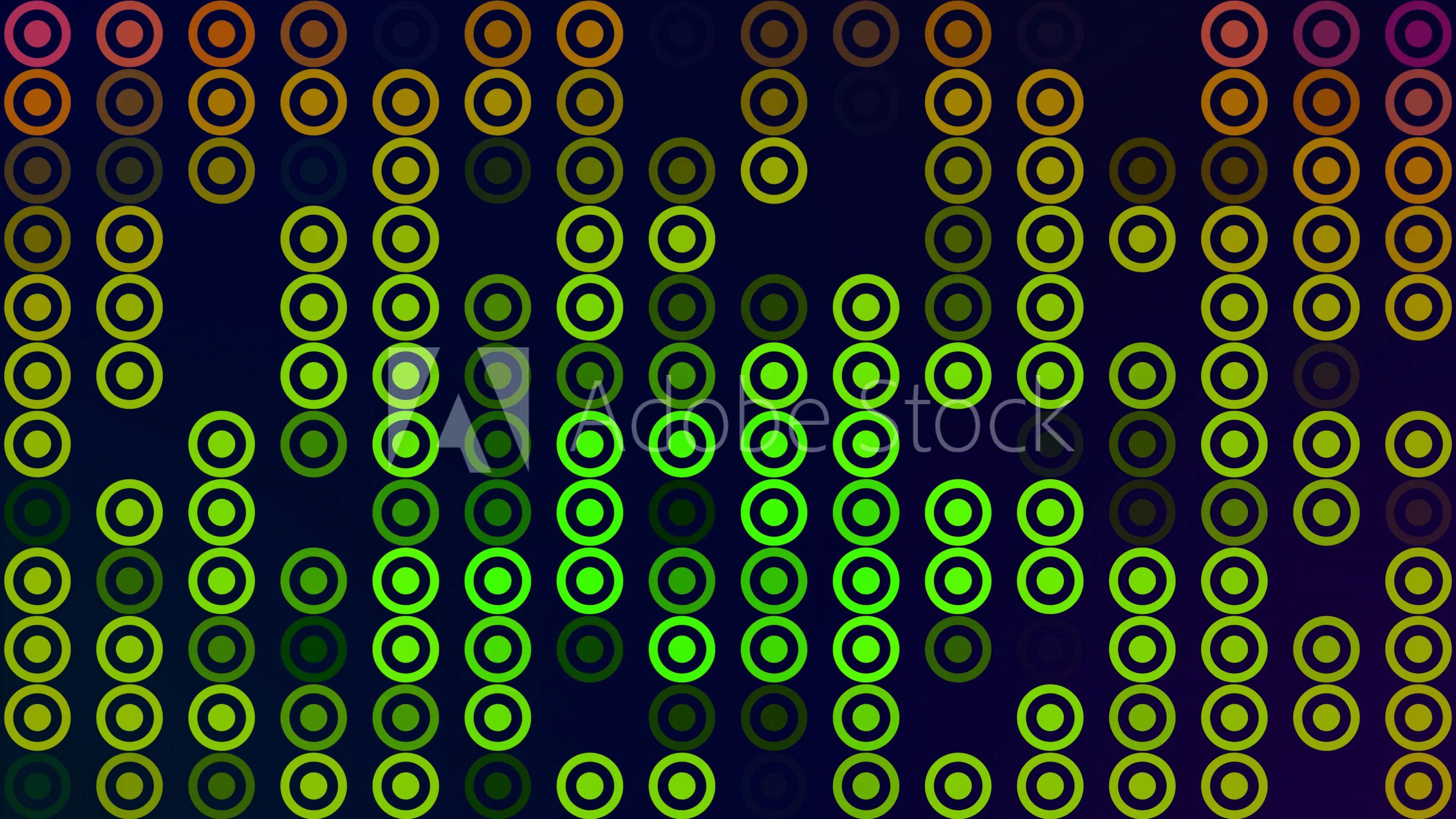 Seamless deep blue background with green circles.