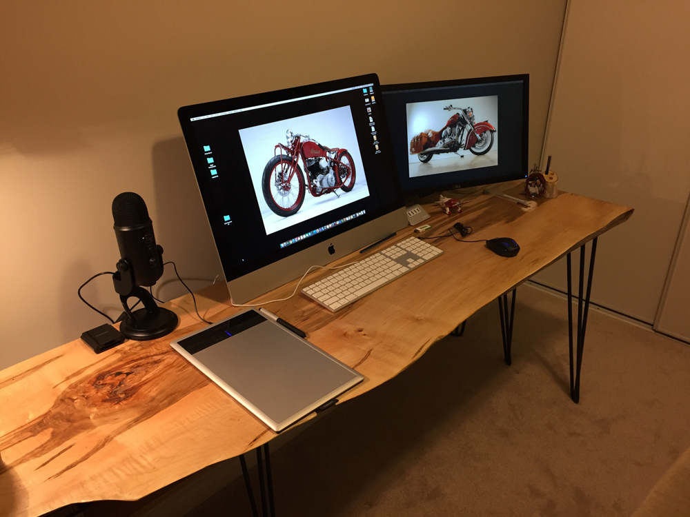 live edge computer desk