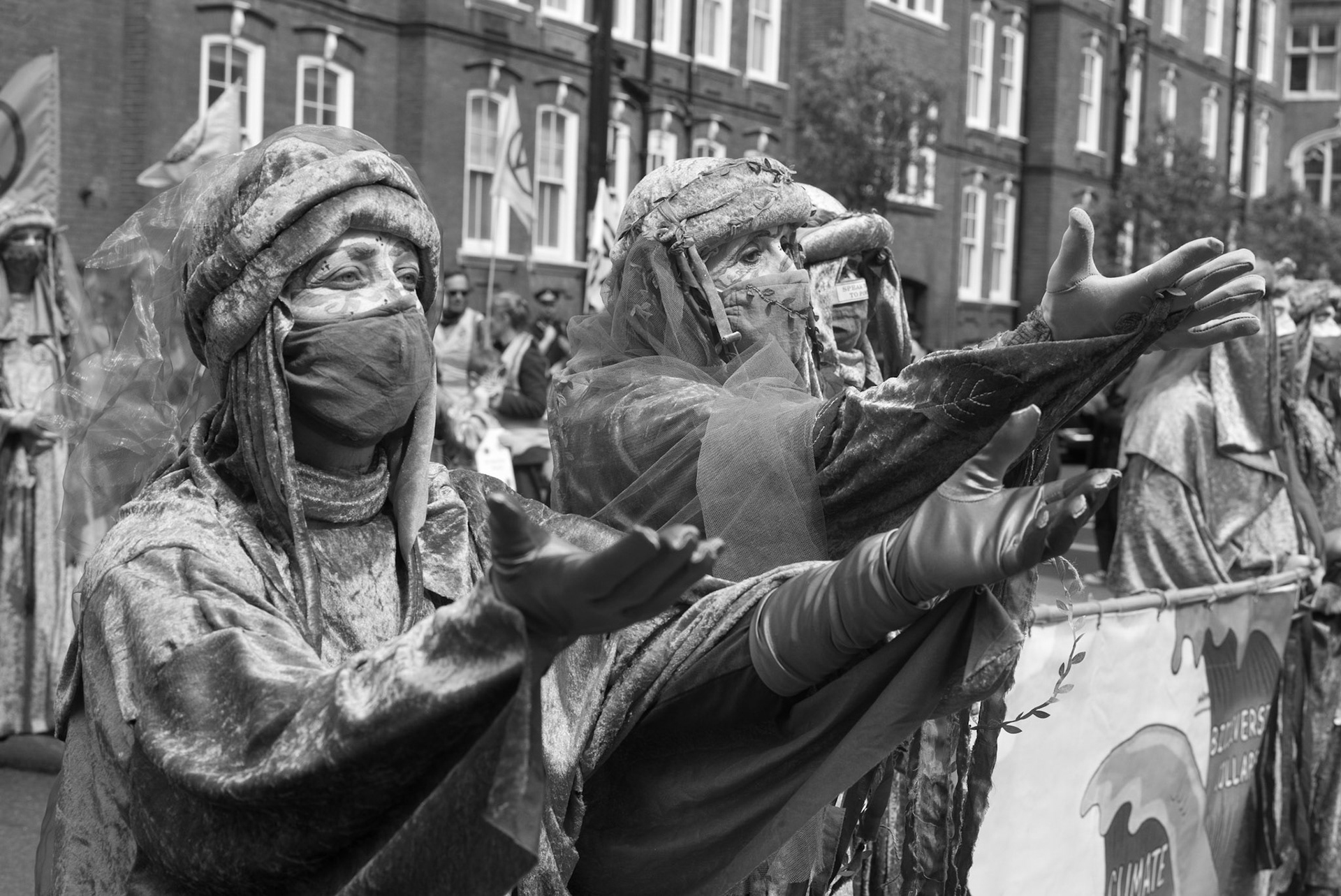 London/UK 22 APR 2023. Extinction rebellion and other campaign groups continued with their second day of four-days of protest in parliament Square. The protesters would step up their action if the UK government if they don’t accept their two climate change demands by 5pm on Tuesday 24th April. The campaigners are demanding; the end to all licences, funding and approval for new oil and gas projects and create “emergency citizens assemblies” to tackle the climate crisis. Aubrey Fagon/Alamy Live News