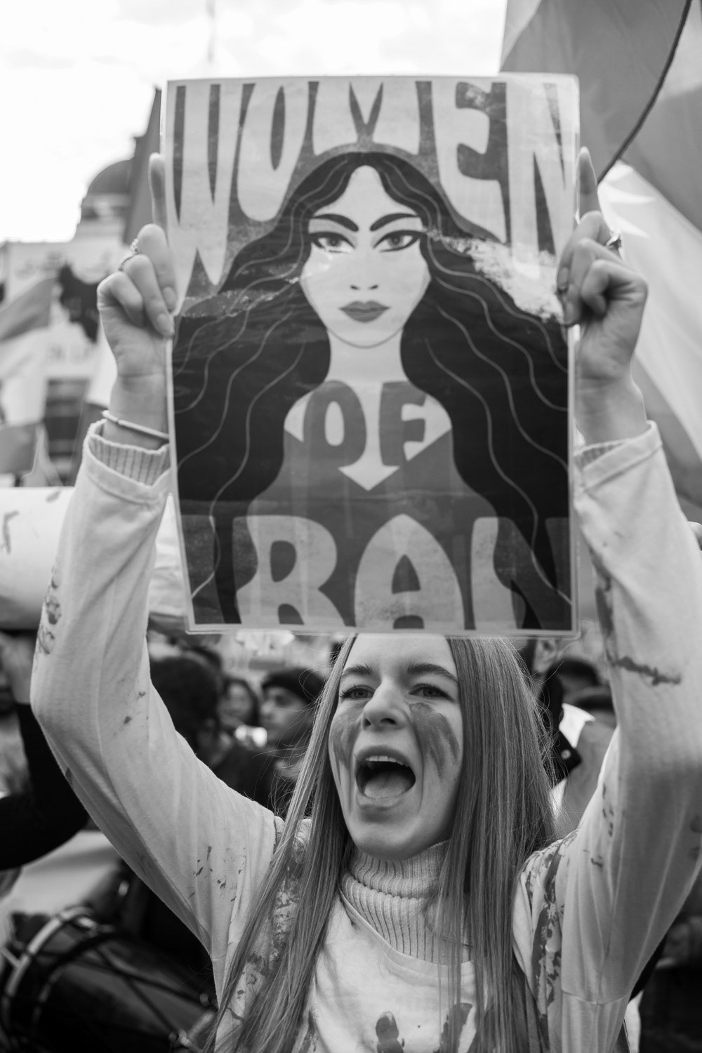 London/ UK. 19th Nov 2022. Thousands of demonstrators against the Iranian regime mounted their latest protest March from Iranian embassy through to Whitehall in central London. London/UK Aubrey Fagon/ Live News Alamy.