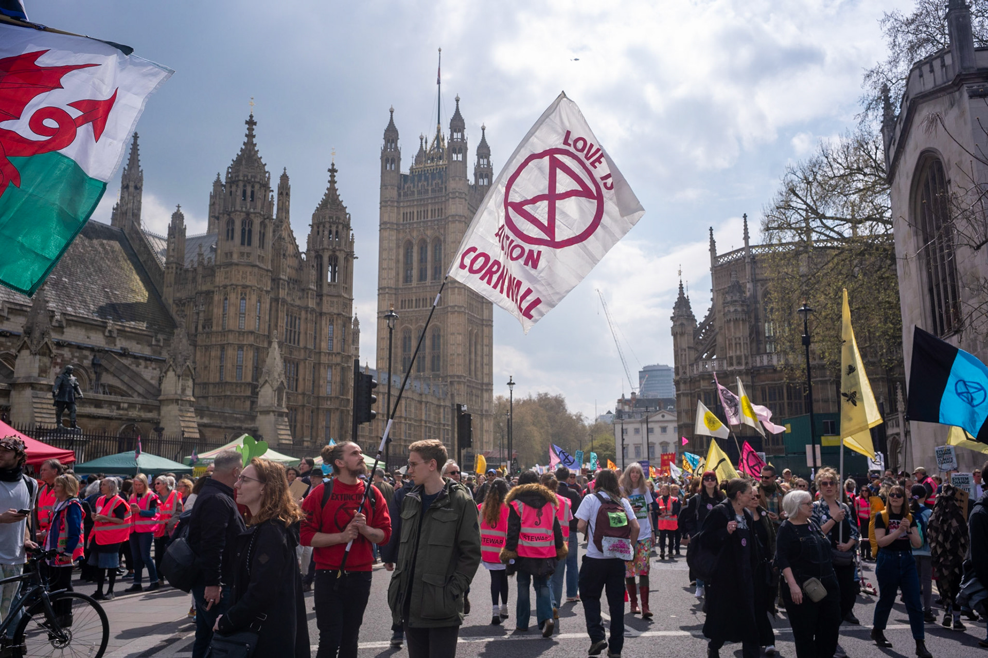 Extinction rebellion and other campaign groups continued with their second day of four-days of protest in parliament Square. The protesters would step up their action if the UK government if they don’t accept their two climate change demands by 5pm on Tuesday 24th April.