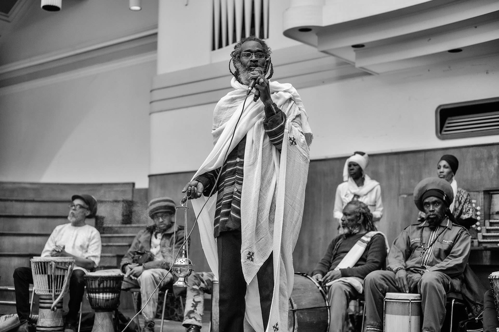 The ‘Nine night’ ritual was held at Goldsmith College for Jah Shaka who died 12th April 2023.Jah Shaka also known as ‘Zulu Warrior’ was a Jamaican reggae/ dub sound system operator in London since the 1970s.  Shaka was revered by musicians and dancers across a range of genres and cultures.