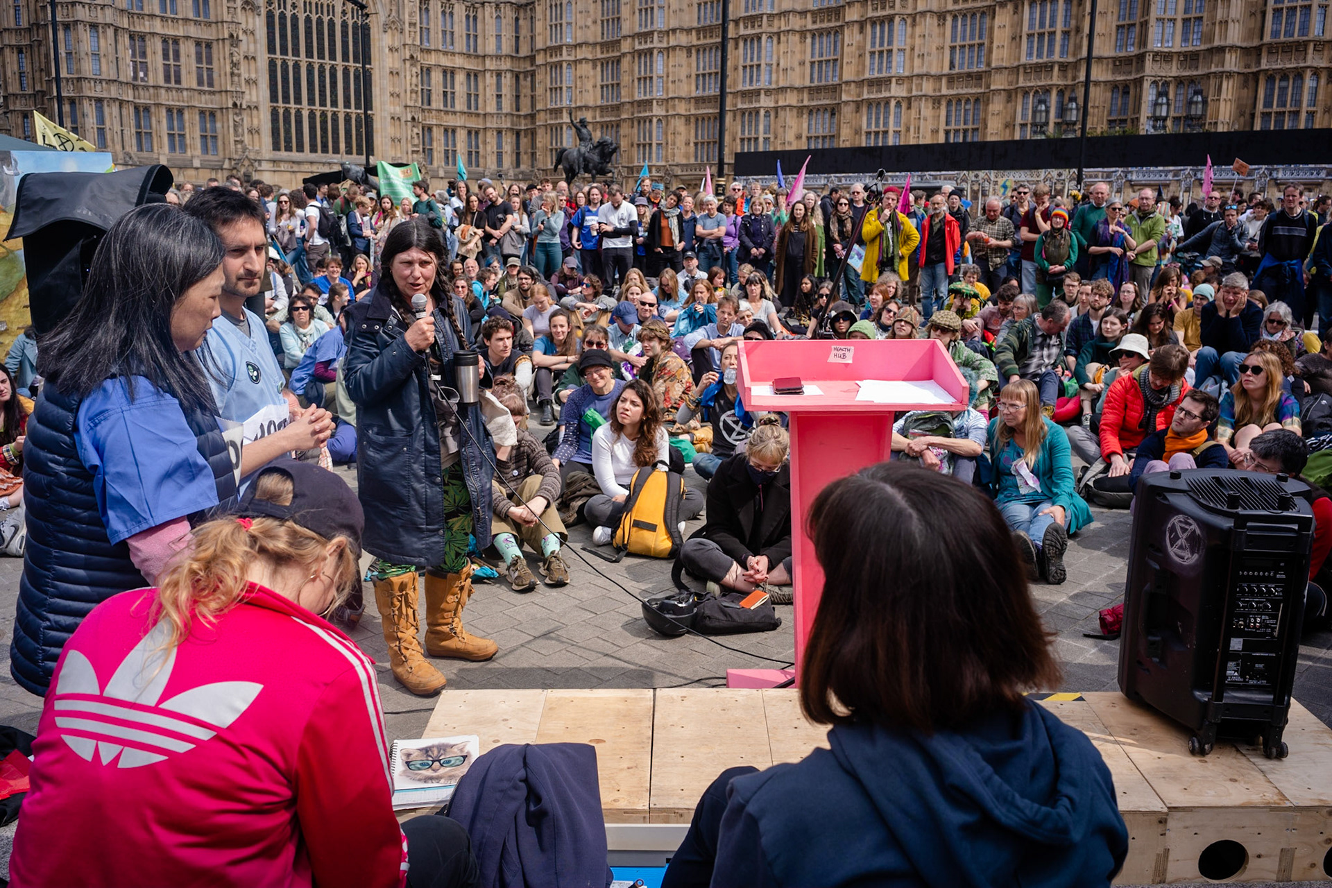 Extinction rebellion and other campaign groups continued with their second day of four-days of protest in parliament Square. The protesters would step up their action if the UK government if they don’t accept their two climate change demands by 5pm on Tuesday 24th April.
