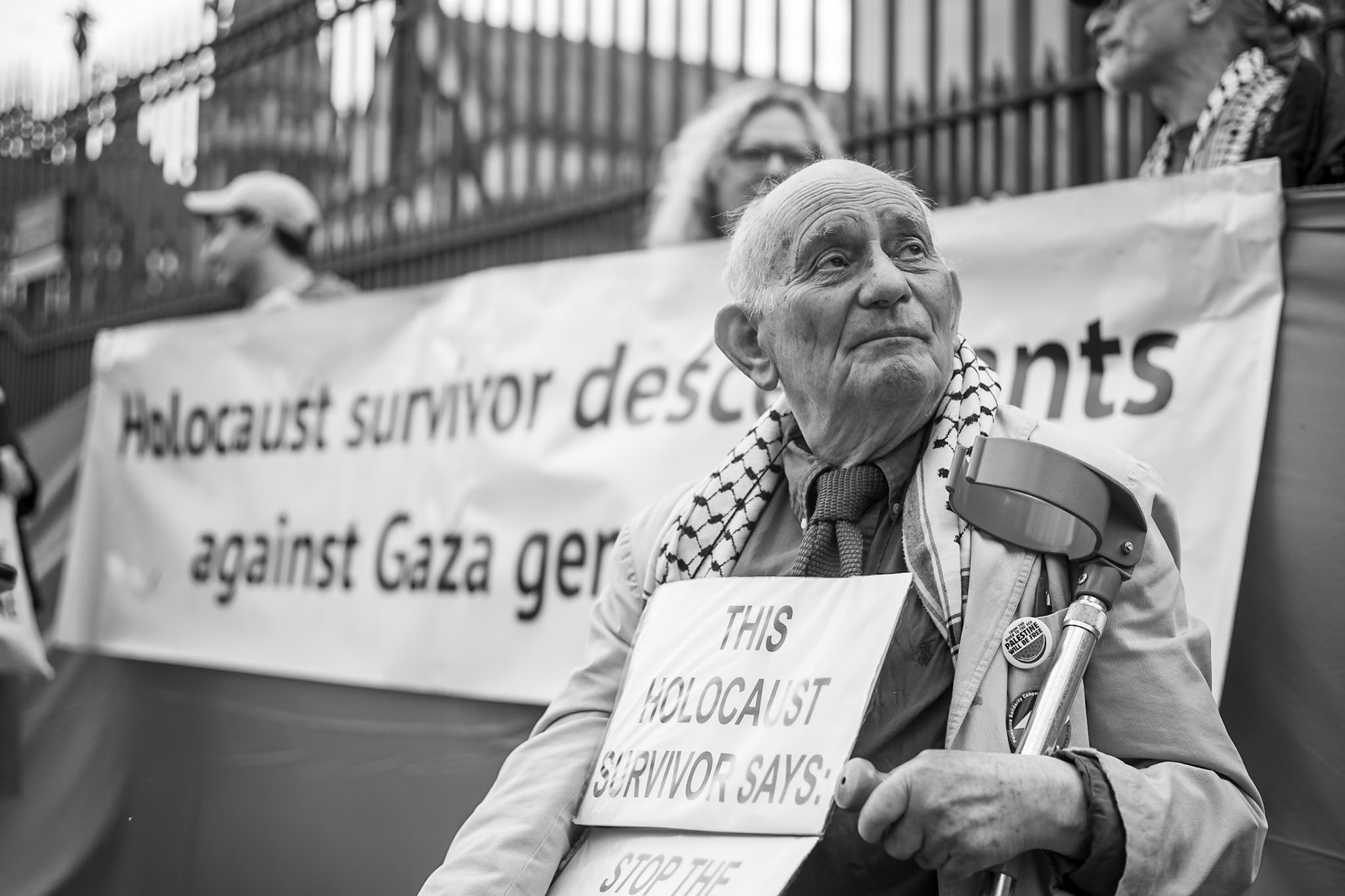 London, UK. 06 JUN 2025. Protesters wearing red surrounded Parliament, demanding that the UK government stop arming Israel.Aubrey Fagon / Alamy Live News