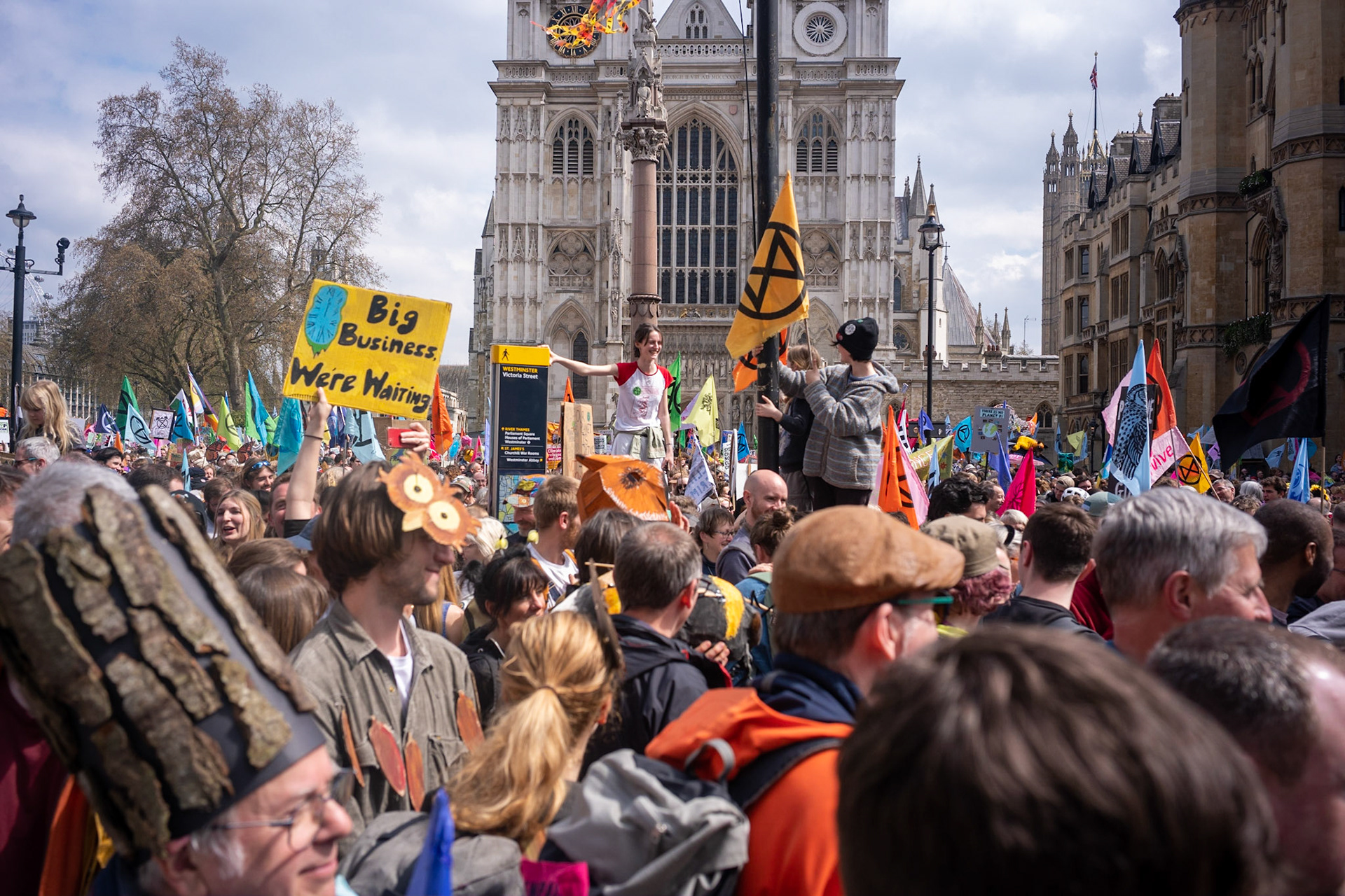 Extinction rebellion and other campaign groups continued with their second day of four-days of protest in parliament Square. The protesters would step up their action if the UK government if they don’t accept their two climate change demands by 5pm on Tuesday 24th April.