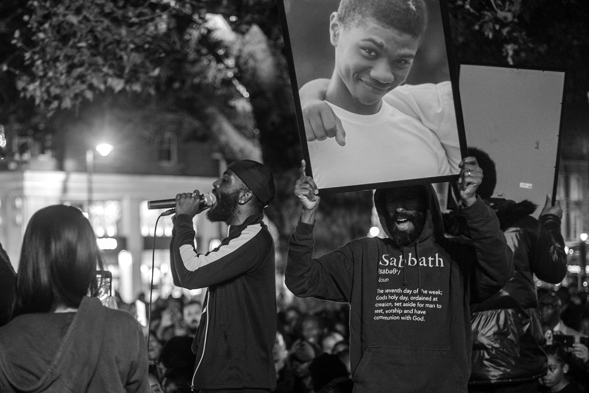 After the death of Keelen Morris Wong by a knife attack on Coldharbour Lane, hundreds of people from the local community gathered on Windrush Square in Brixton, calling for an end to the succession of violence.