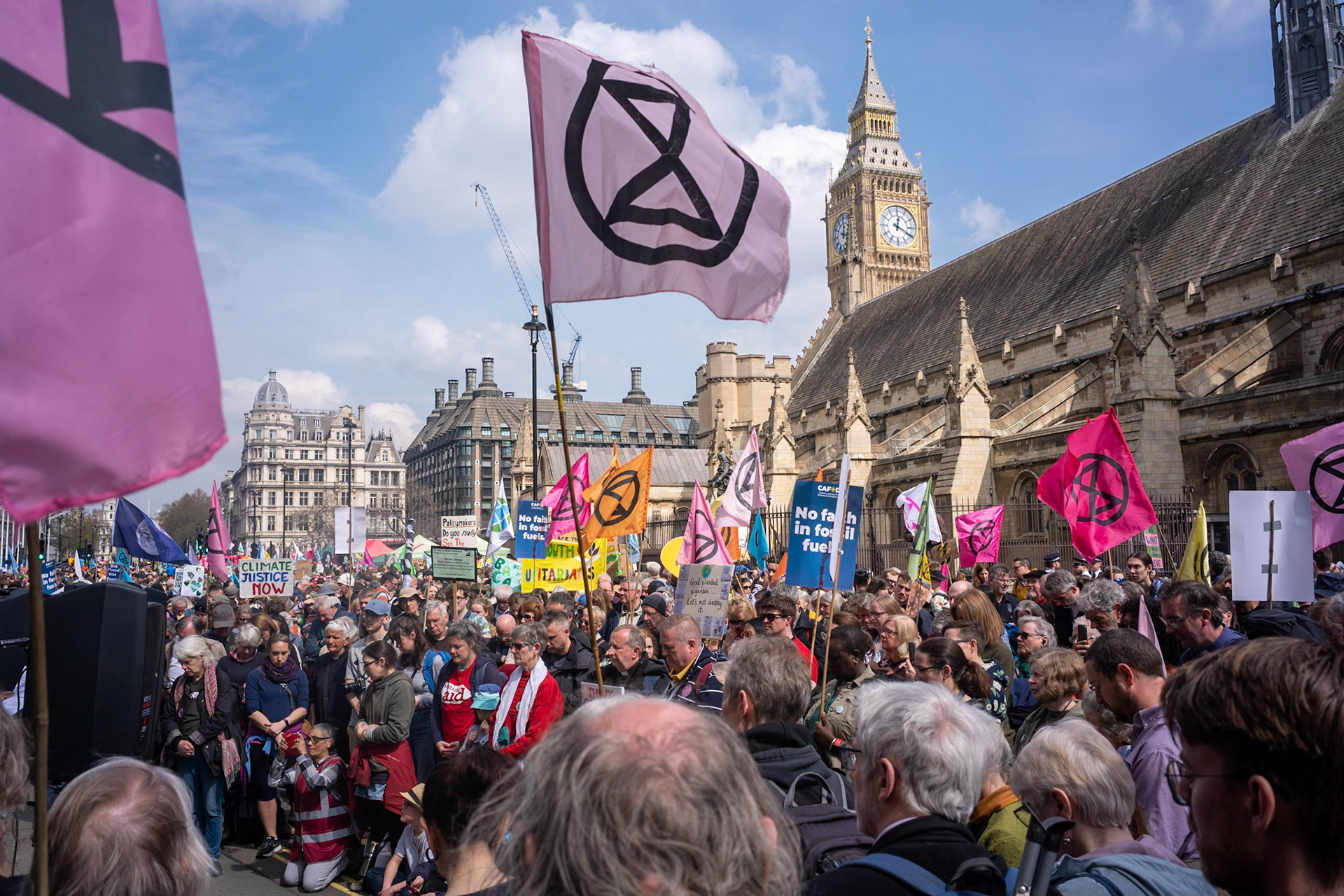 Extinction rebellion and other campaign groups continued with their second day of four-days of protest in parliament Square. The protesters would step up their action if the UK government if they don’t accept their two climate change demands by 5pm on Tuesday 24th April.