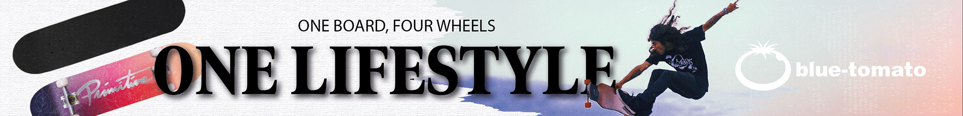 School project: Web banner advertisement for the Blue Tomato skate brand, created in two different sizes