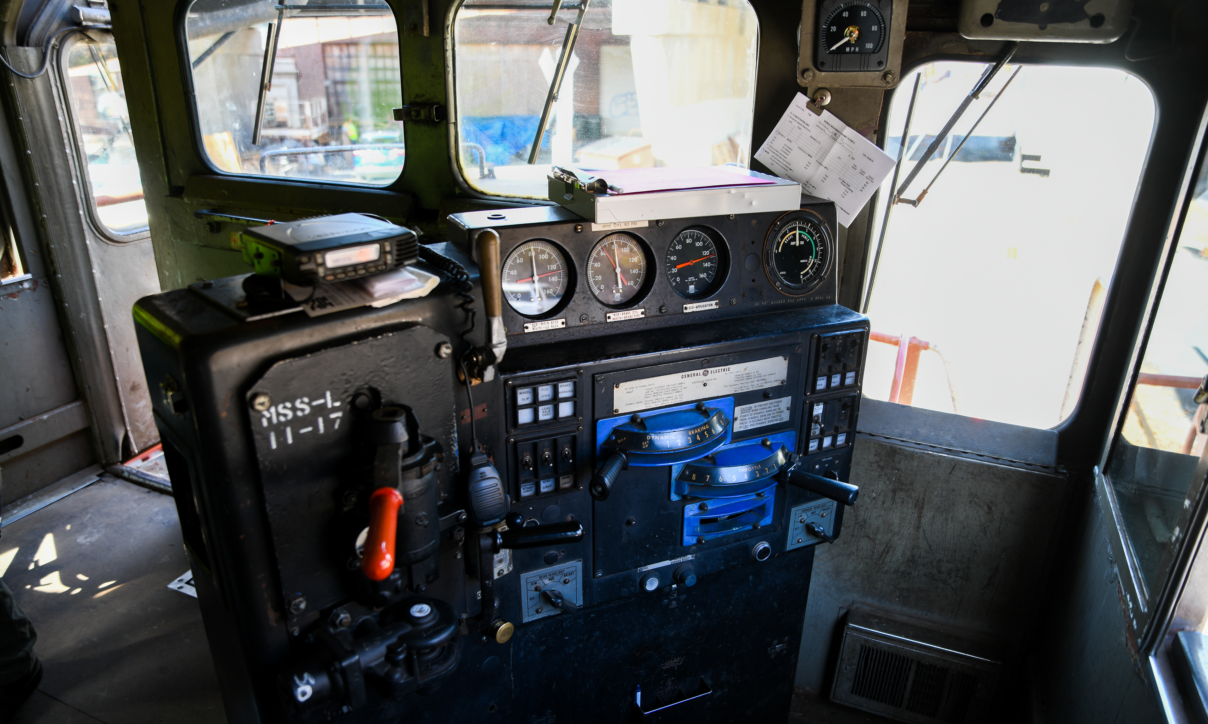 Engineer's cab is waiting for Dave.