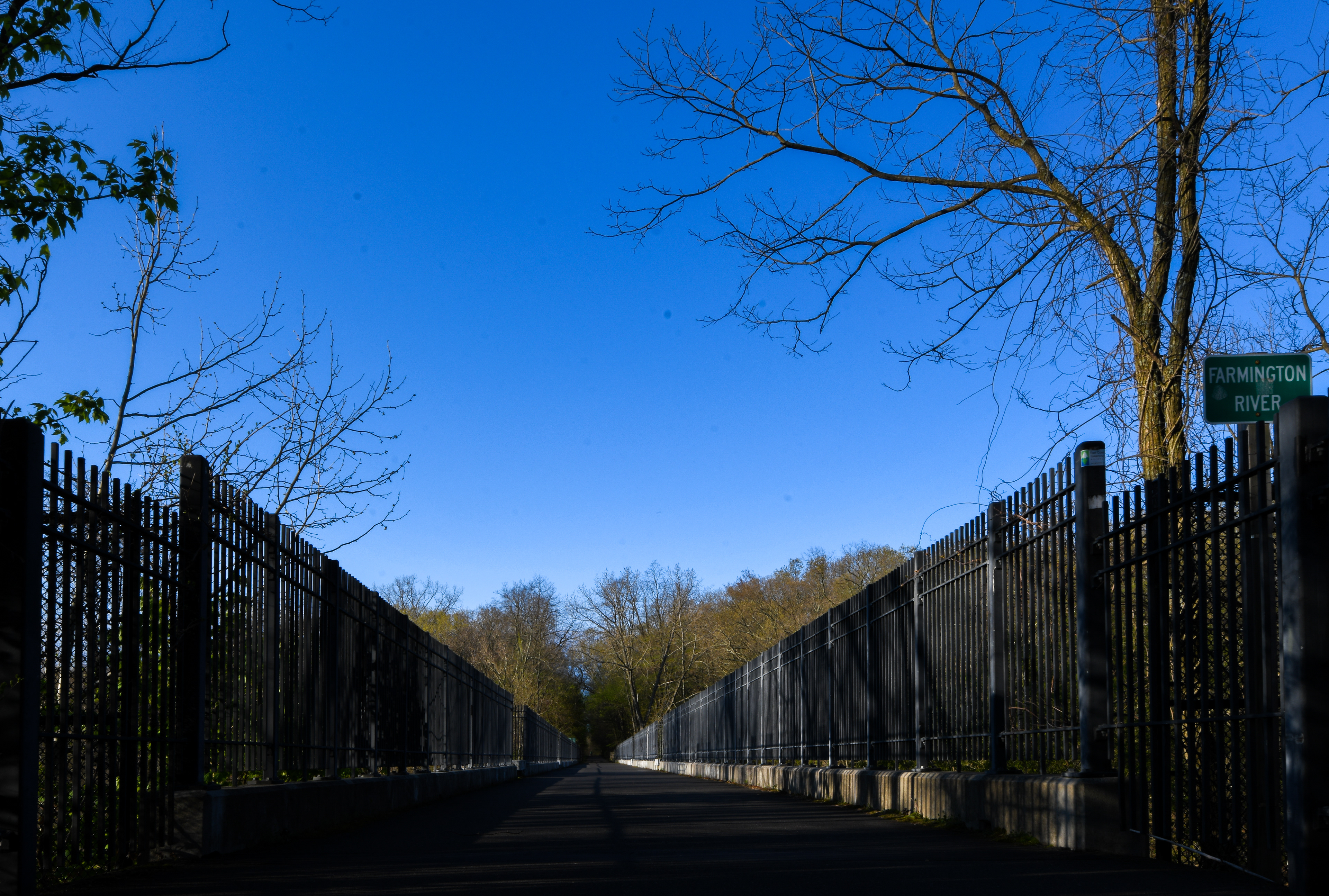 Formerly a railroad bridge, it has been completely reconstructed to be part of the "rails to trails" system between CT and MA.