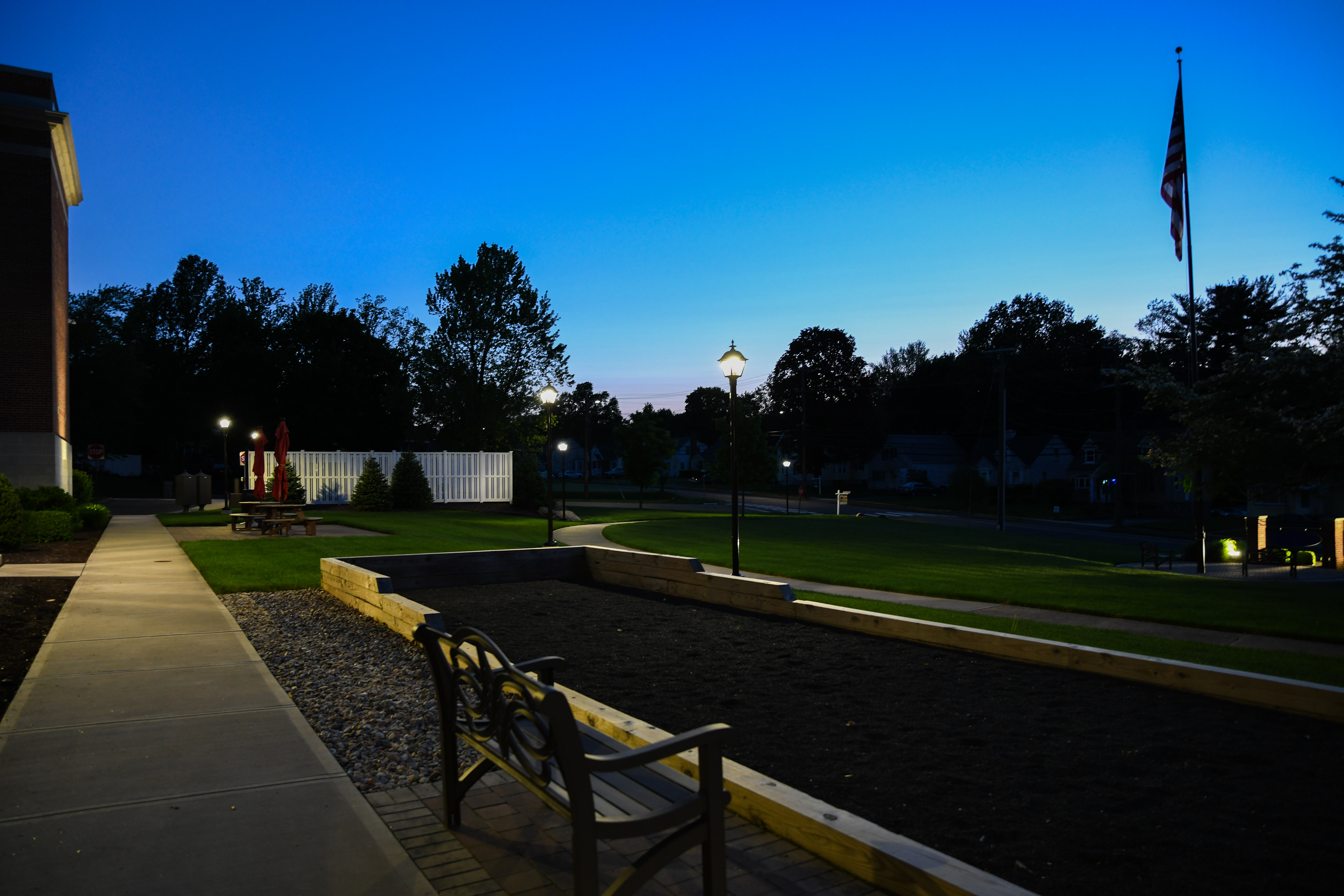 Dawn's early light coming up on my elementary school - kindergarten through grade 8.