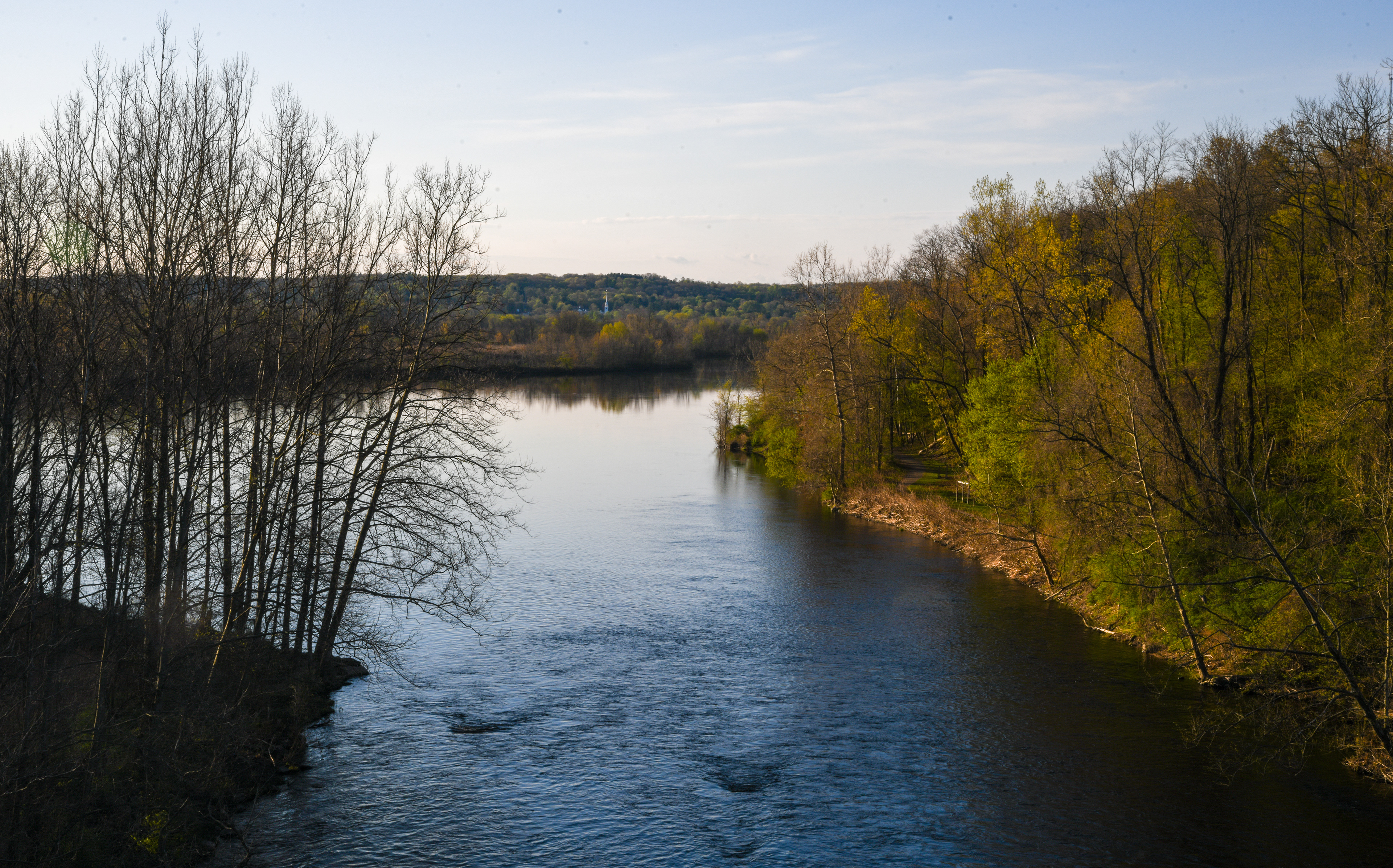 Farmington River looking east from atop the Preston T. Reed Memorial Bridge. FYI - It flows into the Connecticut River.