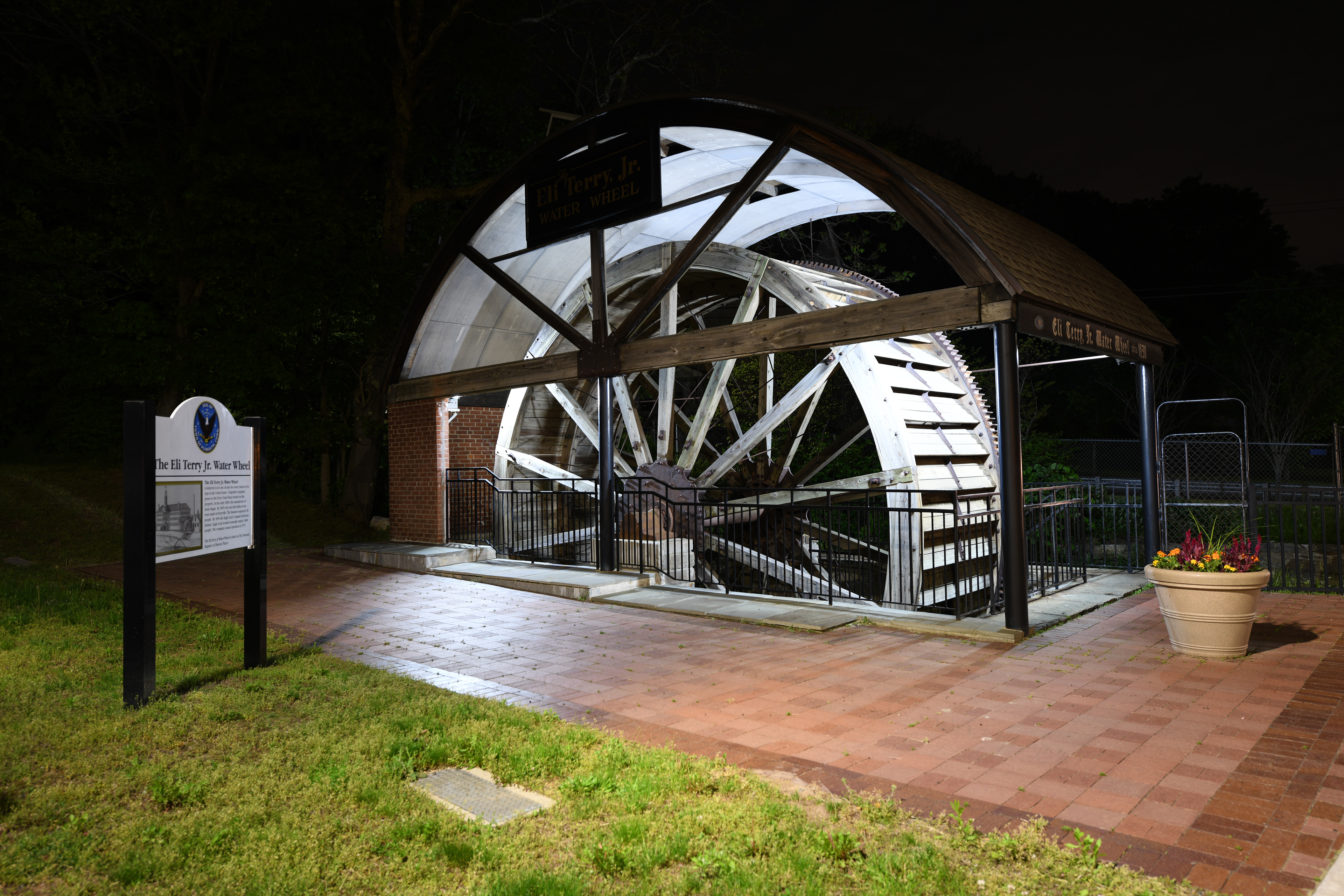 Eli Terry Jr. Water Wheel - Plymouth, CT - taken at 2:30 a.m. over 30 seconds. 