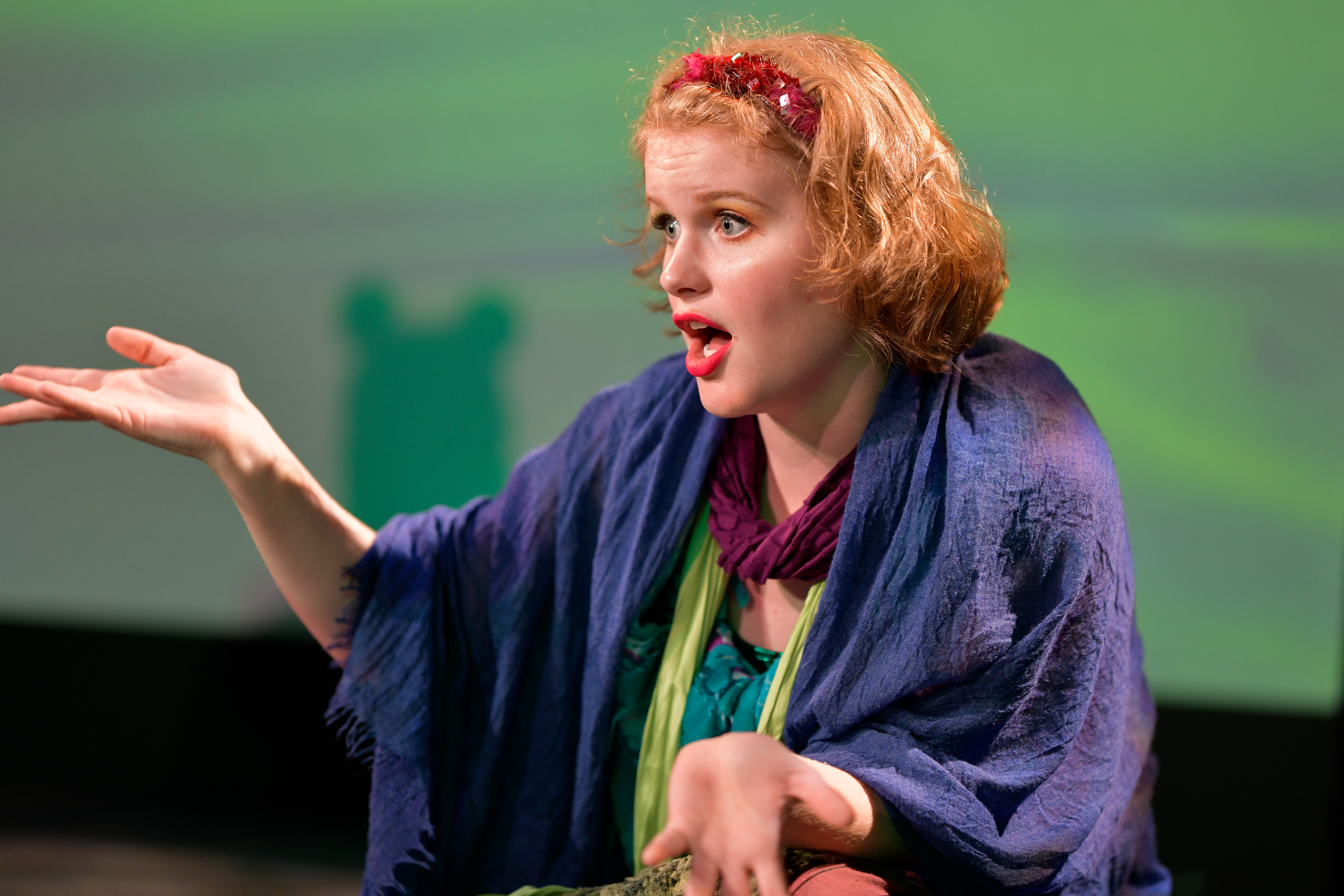 Emma. All the world is a stage and each must play her part. Blackbox theater.