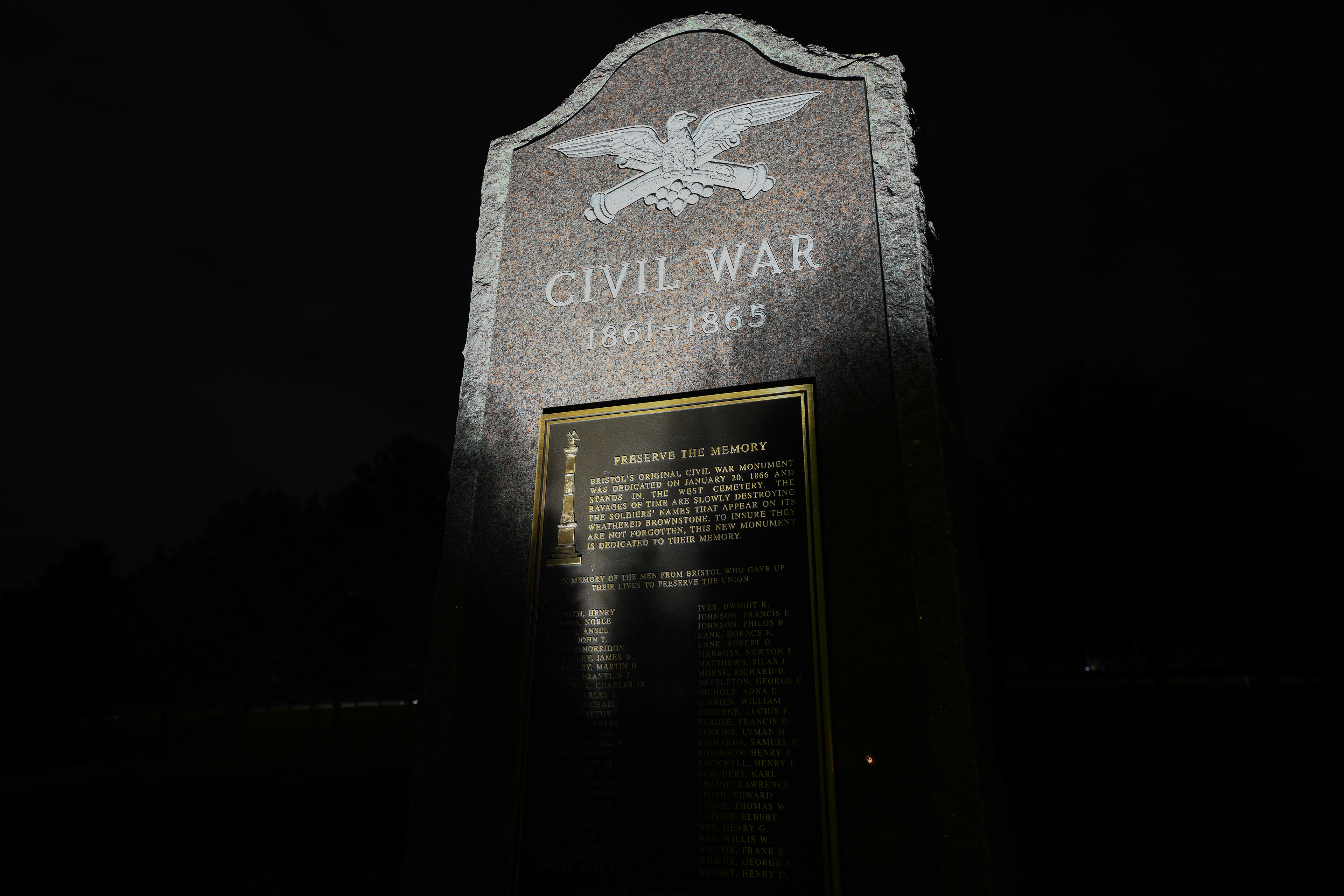 In the Civil War, 54 Bristol soldiers were killed.
