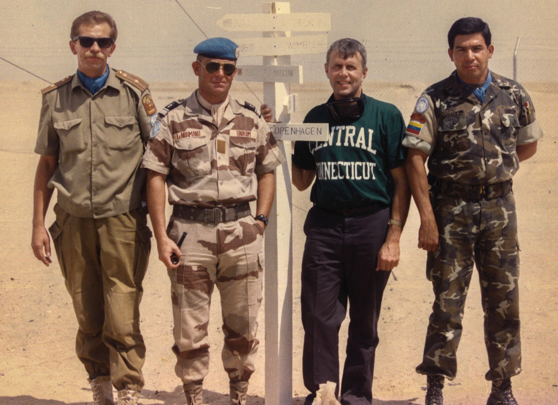 At the DMZ with UN soldiers - USSR - France [me] - Venezuela