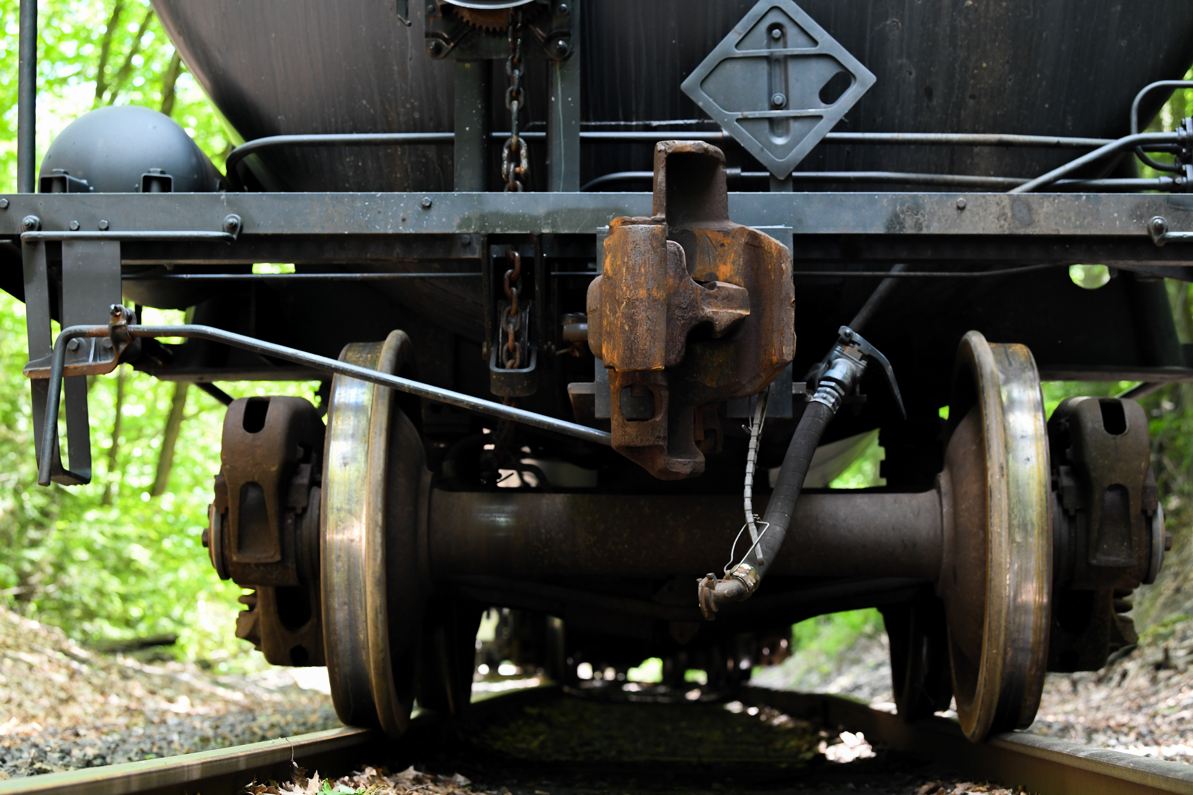 These photos are not part of the Railroad Museum. They are modern-day train cars.