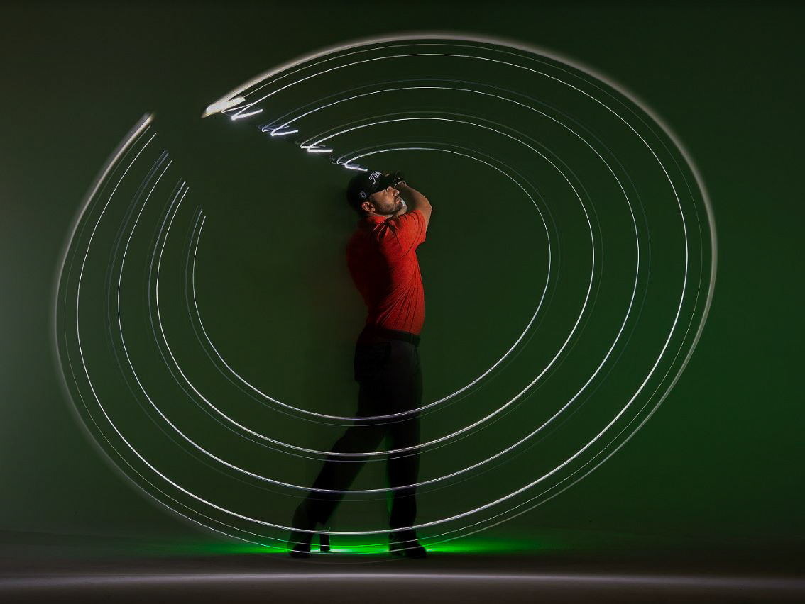 As you can see, the opportunities are limitless. In this case the gel lights behind his feet are green.