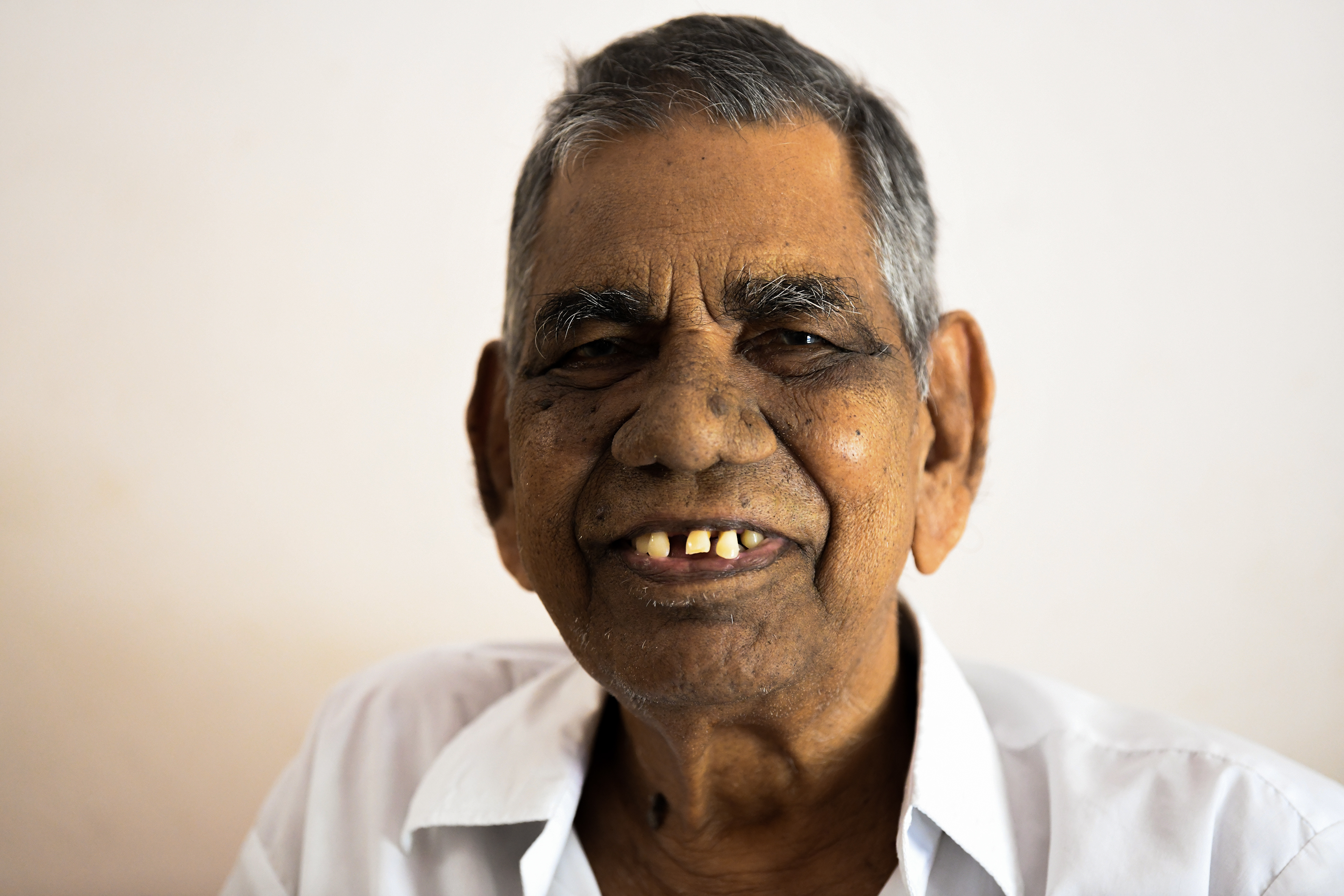 A beautiful man - S. Bhargavan Pillai - 94 years old. He's an uncle to Indra (next photo).