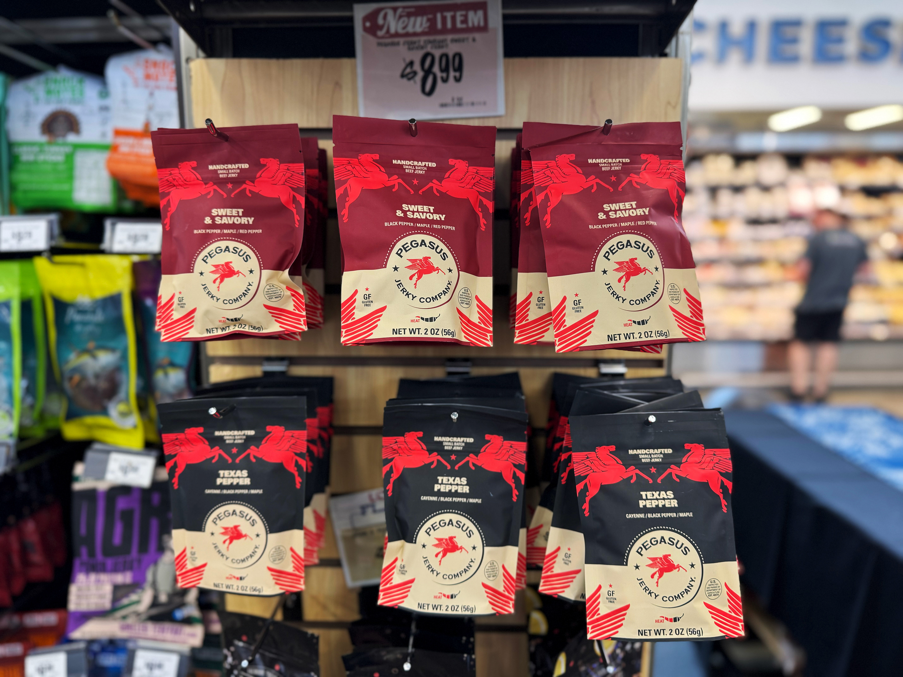 Pegasus Jerky Company in all Central Market locations across Texas.